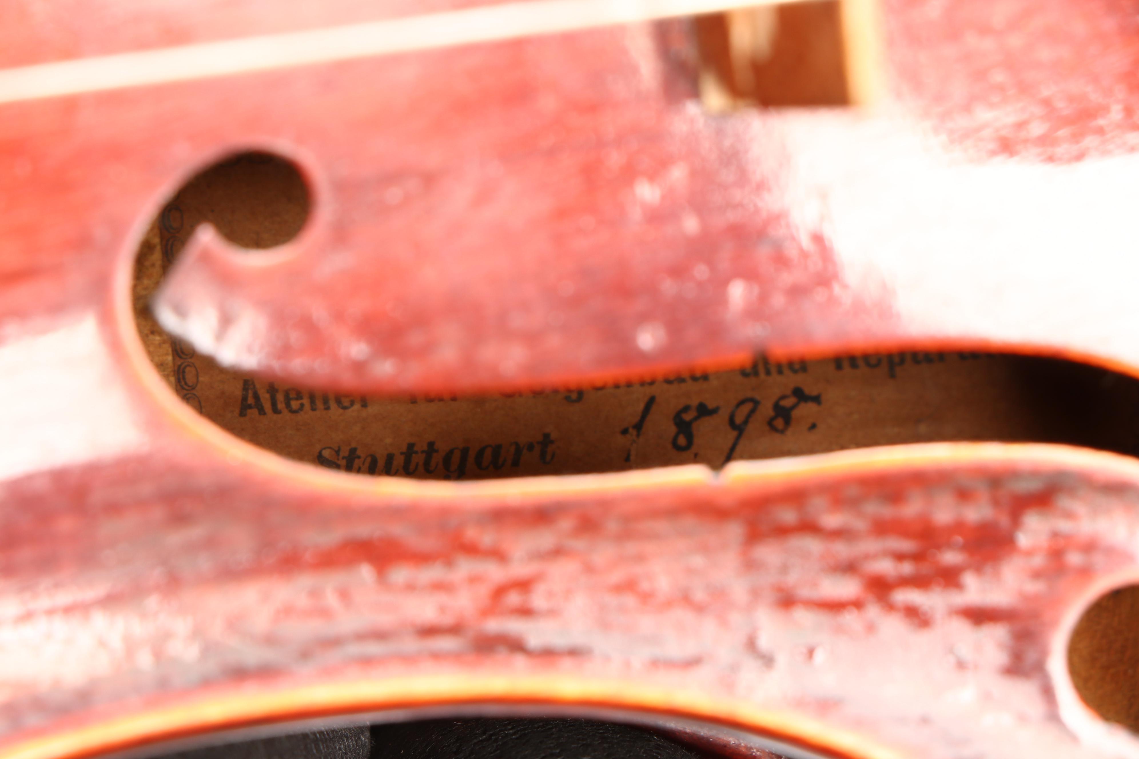 Eugen Gärtner Flame Maple and Ebony 4/4 Violin with Léon Bernardel Bow, 1898