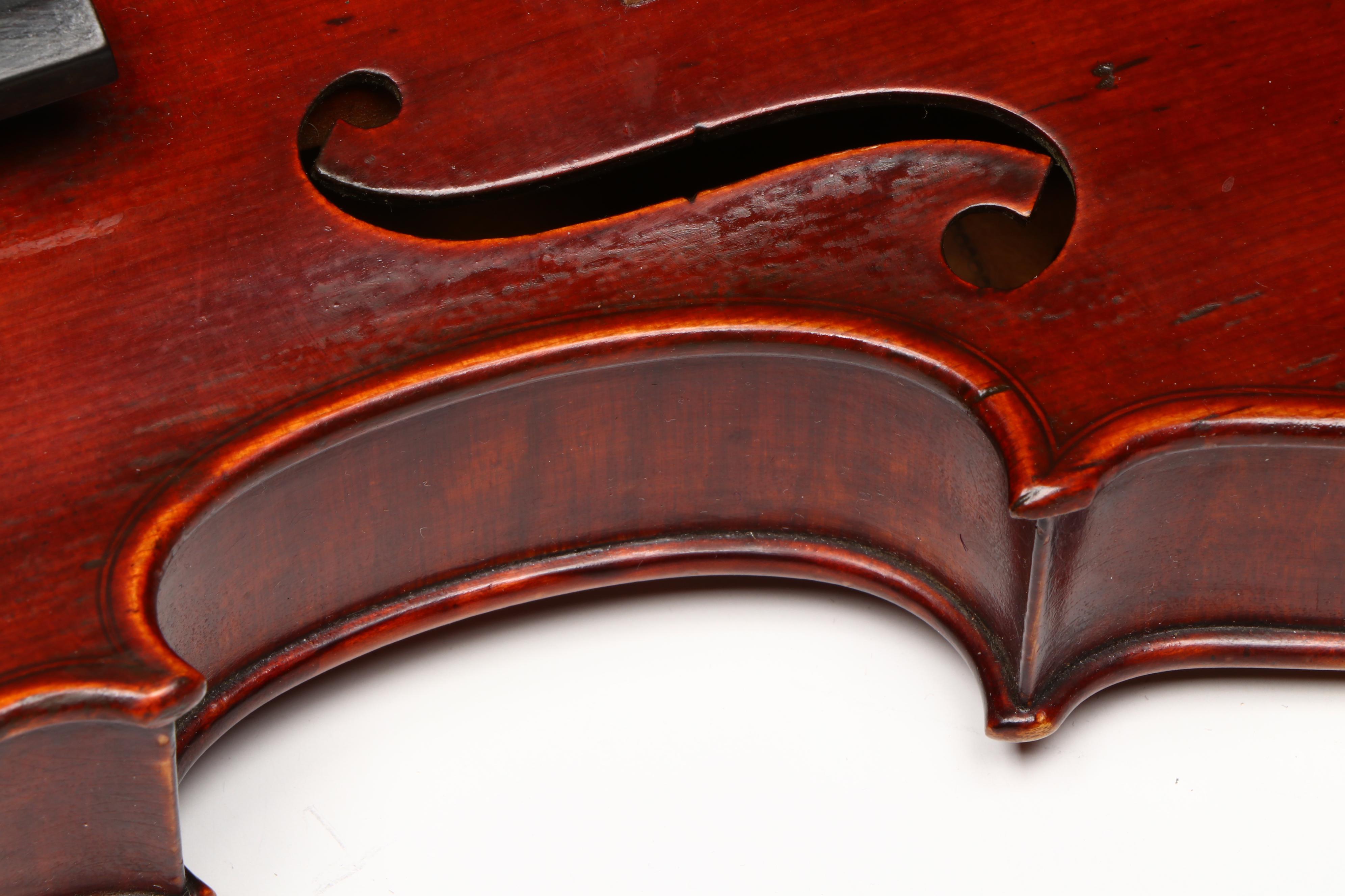 Eugen Gärtner Flame Maple and Ebony 4/4 Violin with Léon Bernardel Bow, 1898