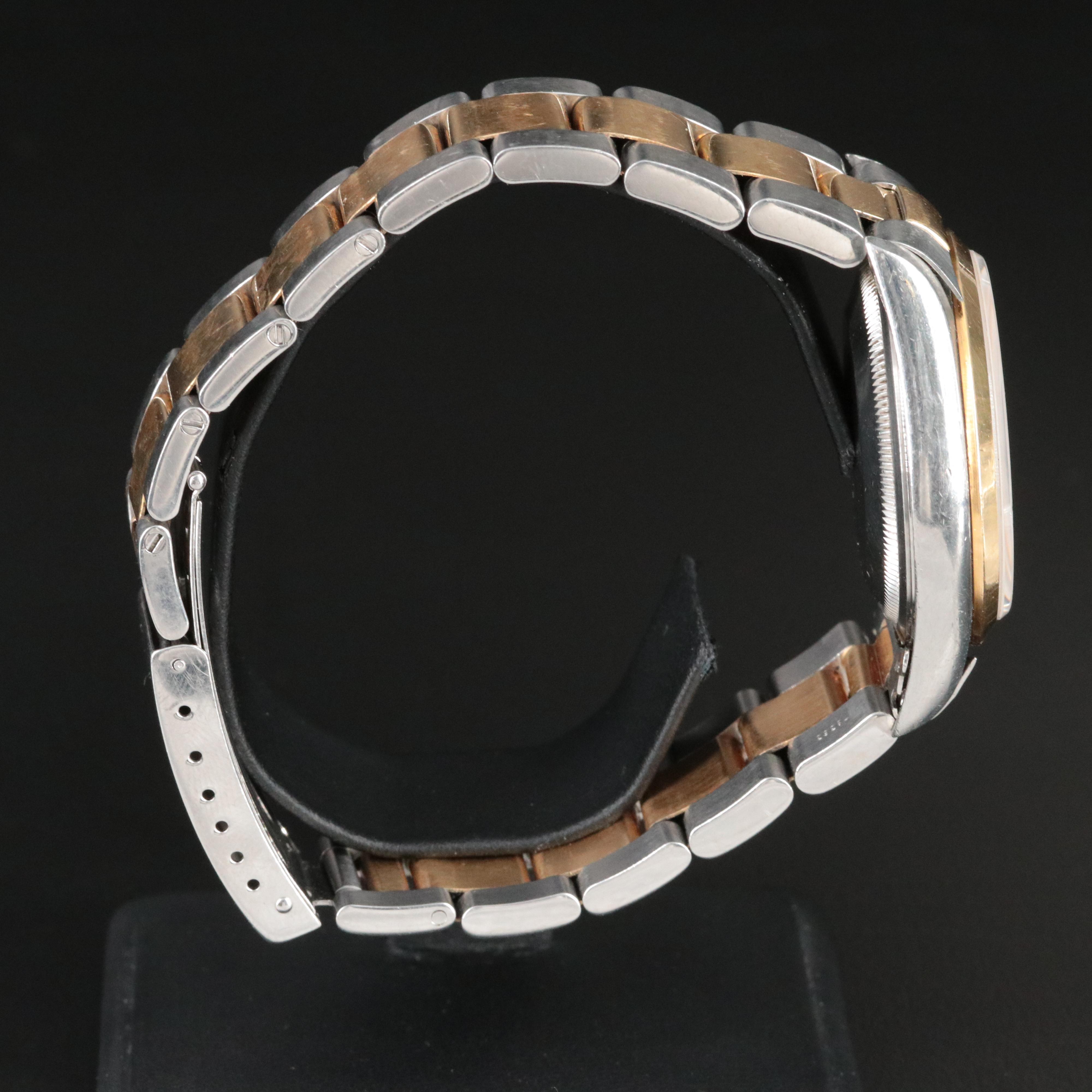 1999 Rolex Datejust 36 White Roman Dial Steel and Gold 16203 Watch