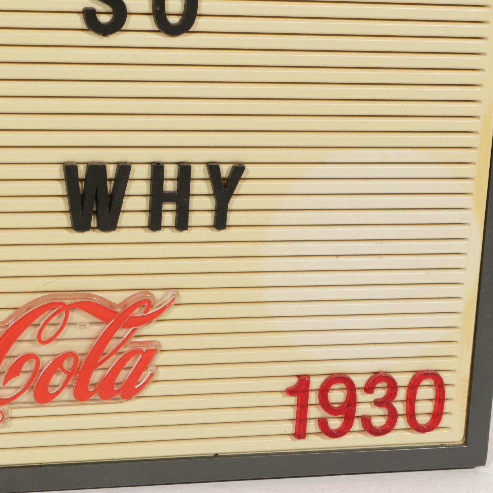 Enjoy Coca-Cola Restaurant Letter Board With Letters and Extras