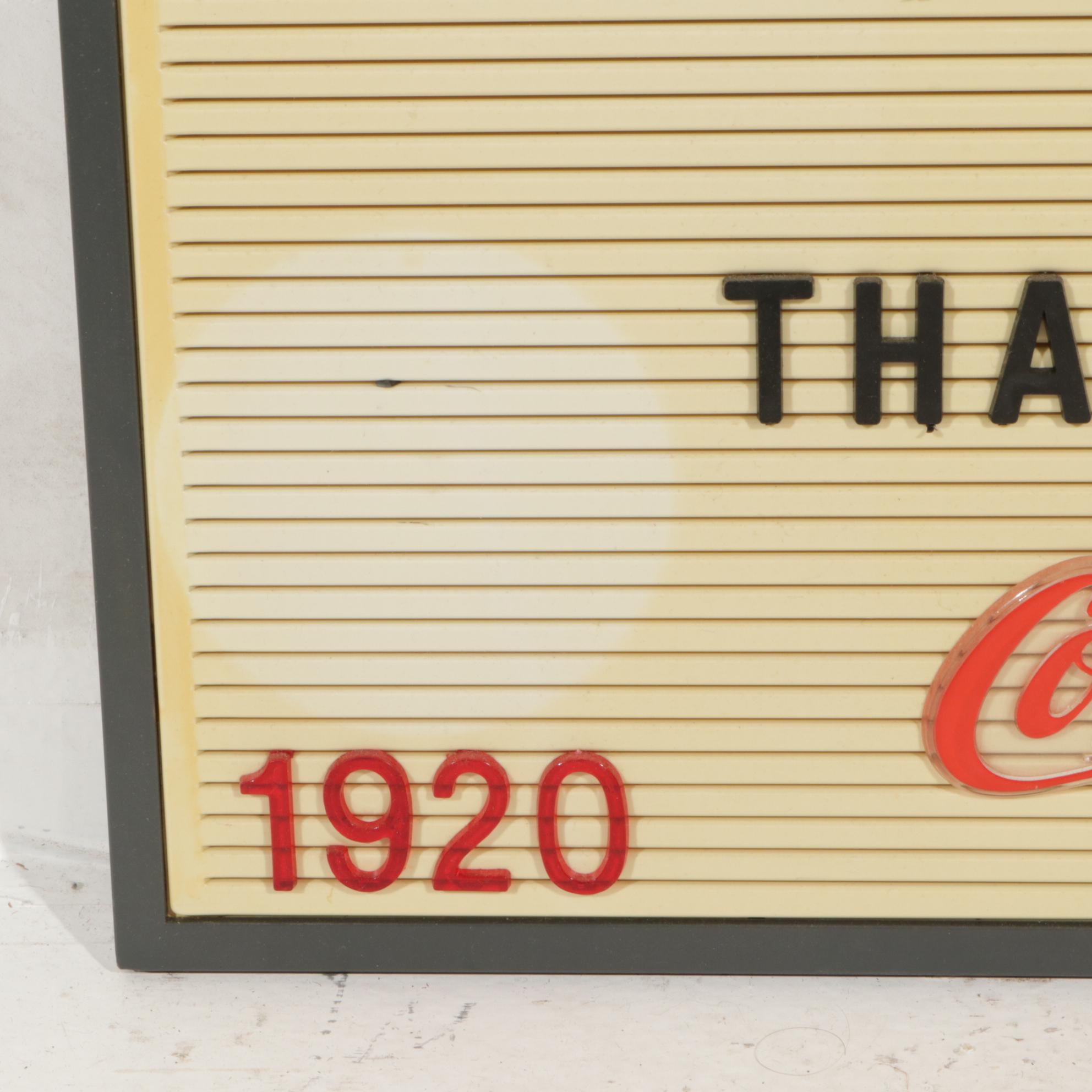 Enjoy Coca-Cola Restaurant Letter Board With Letters and Extras