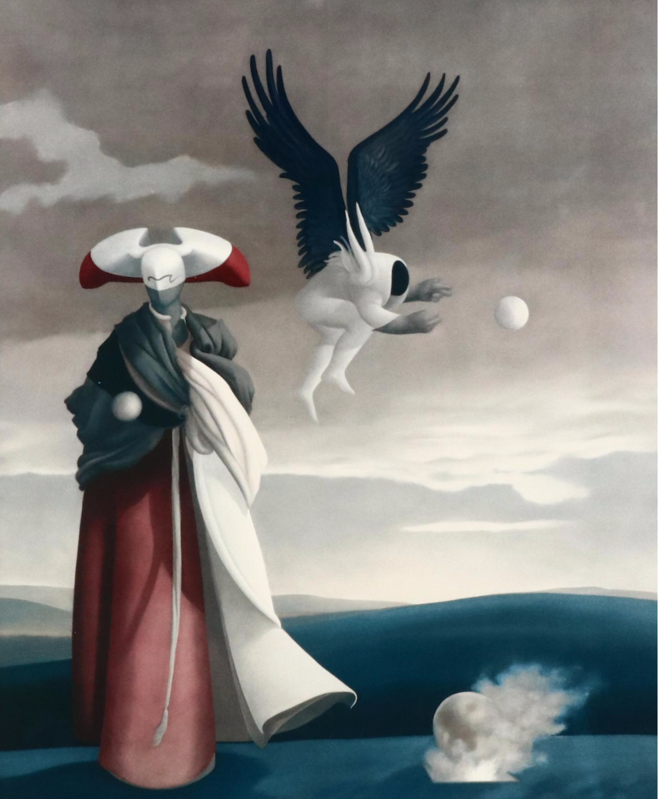 Surrealist Style Offset Lithograph After Michael Parkes "Mars"