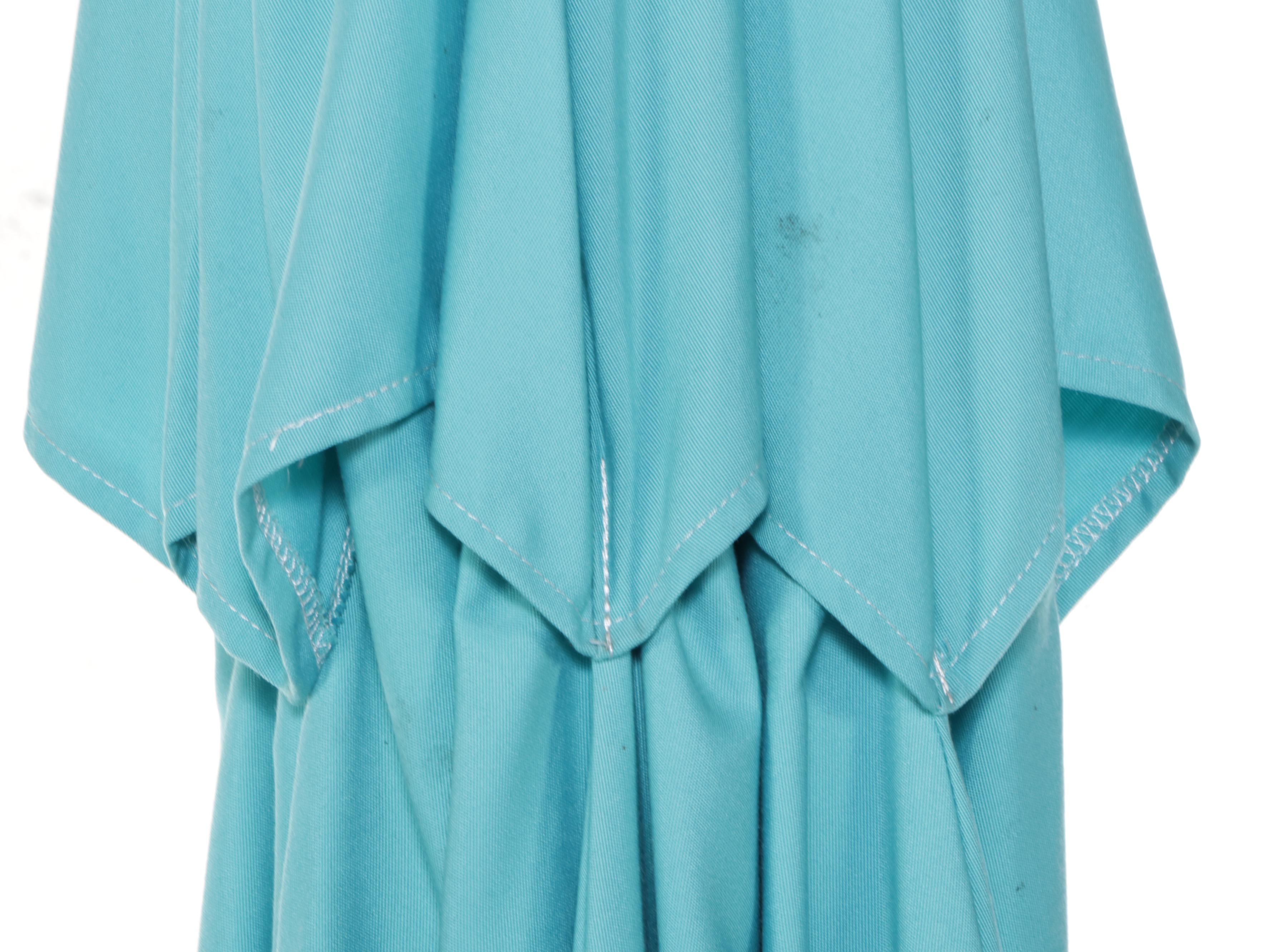 Frontgate Turquoise Patio Umbrella on Stand