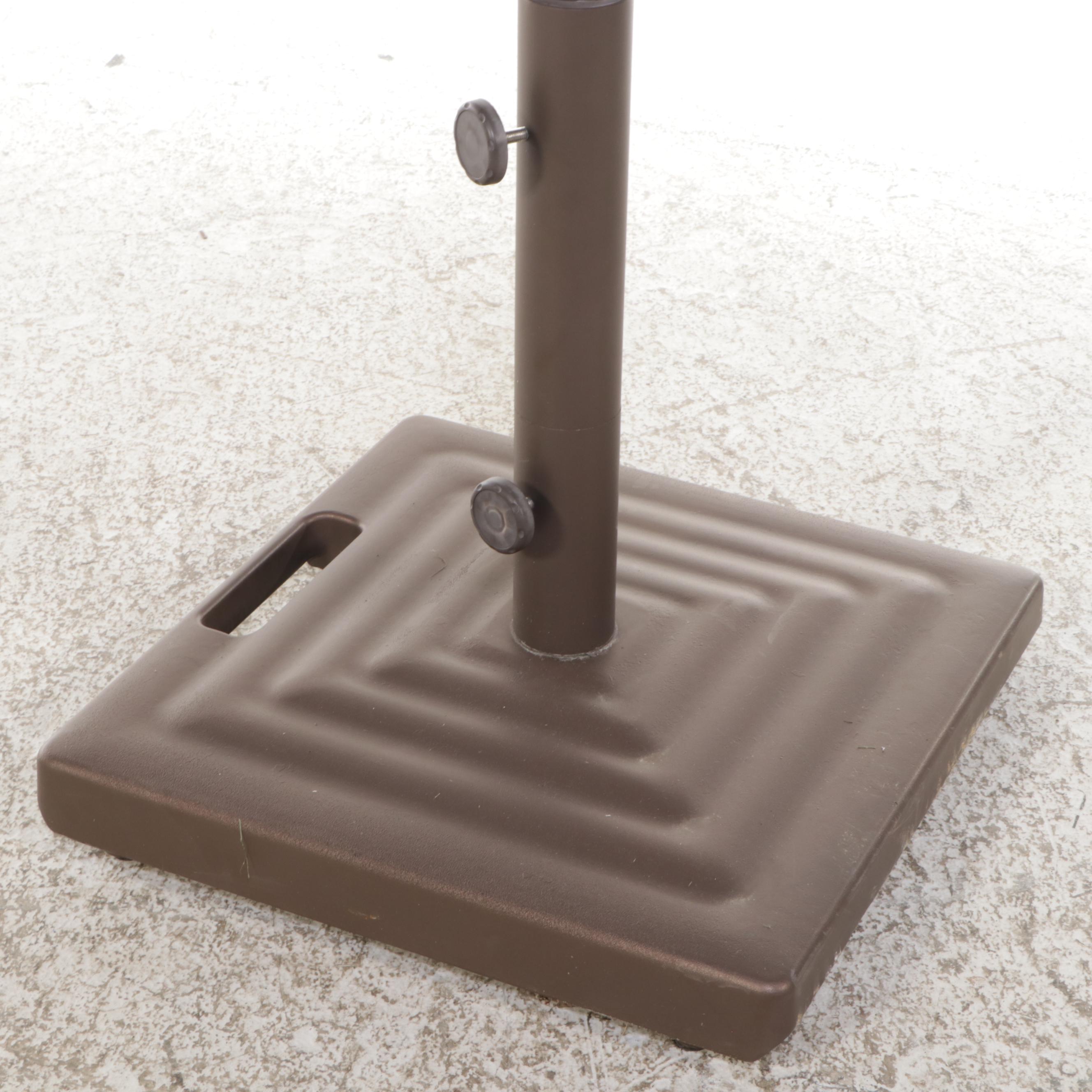 Frontgate Turquoise Patio Umbrella on Stand