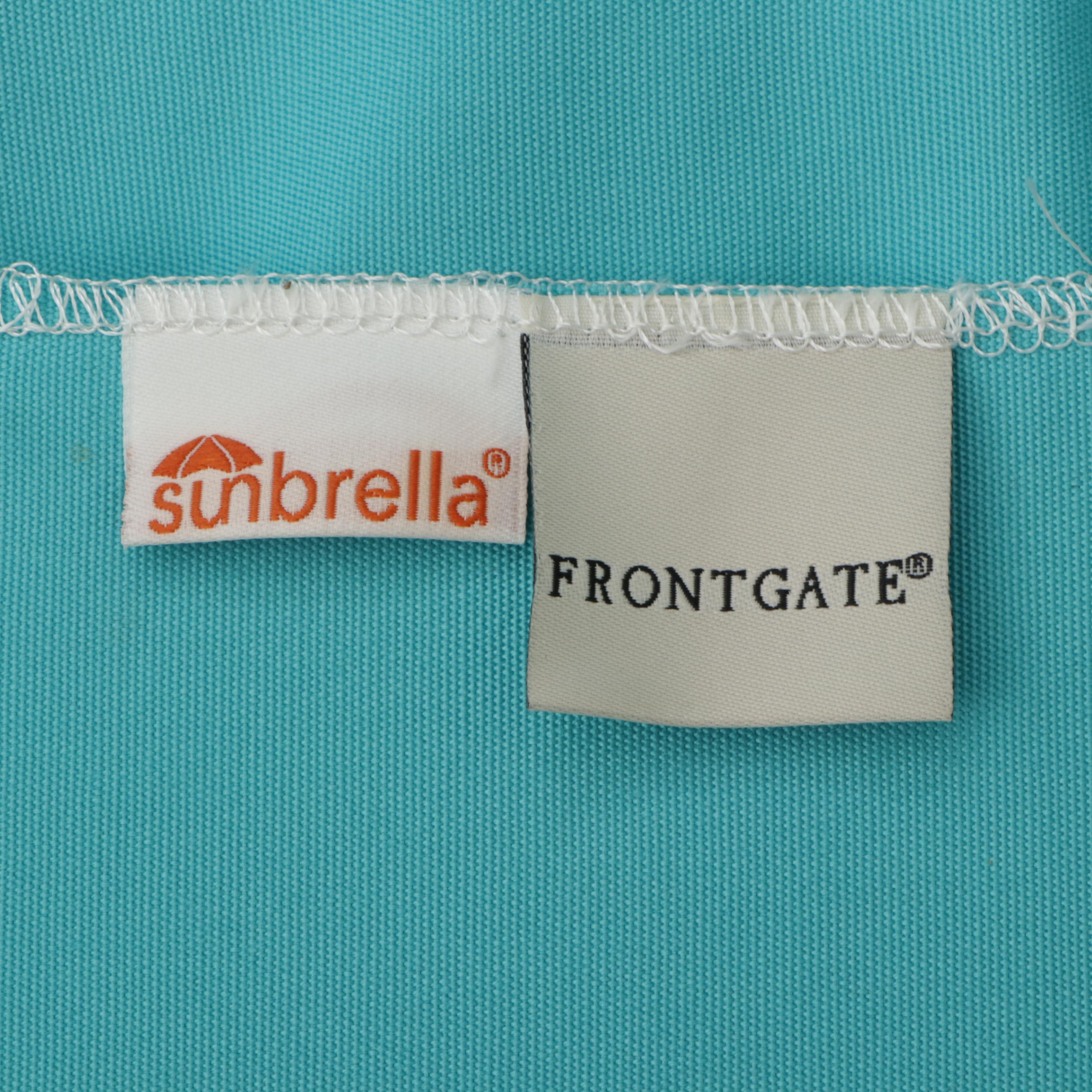 Frontgate Turquoise Patio Umbrella on Stand