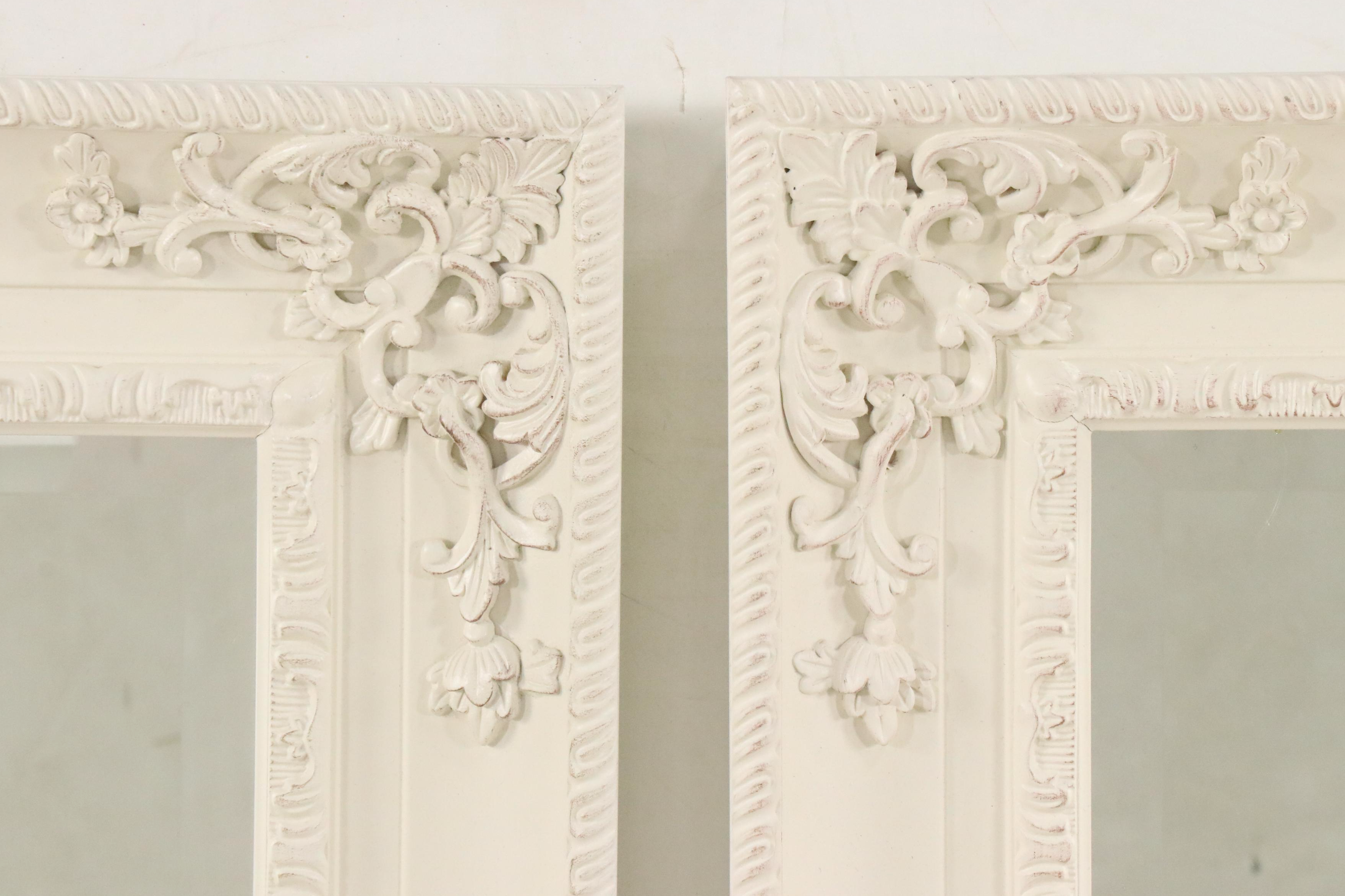 Pair of Cream Painted Victorian Style Wall Mirrors
