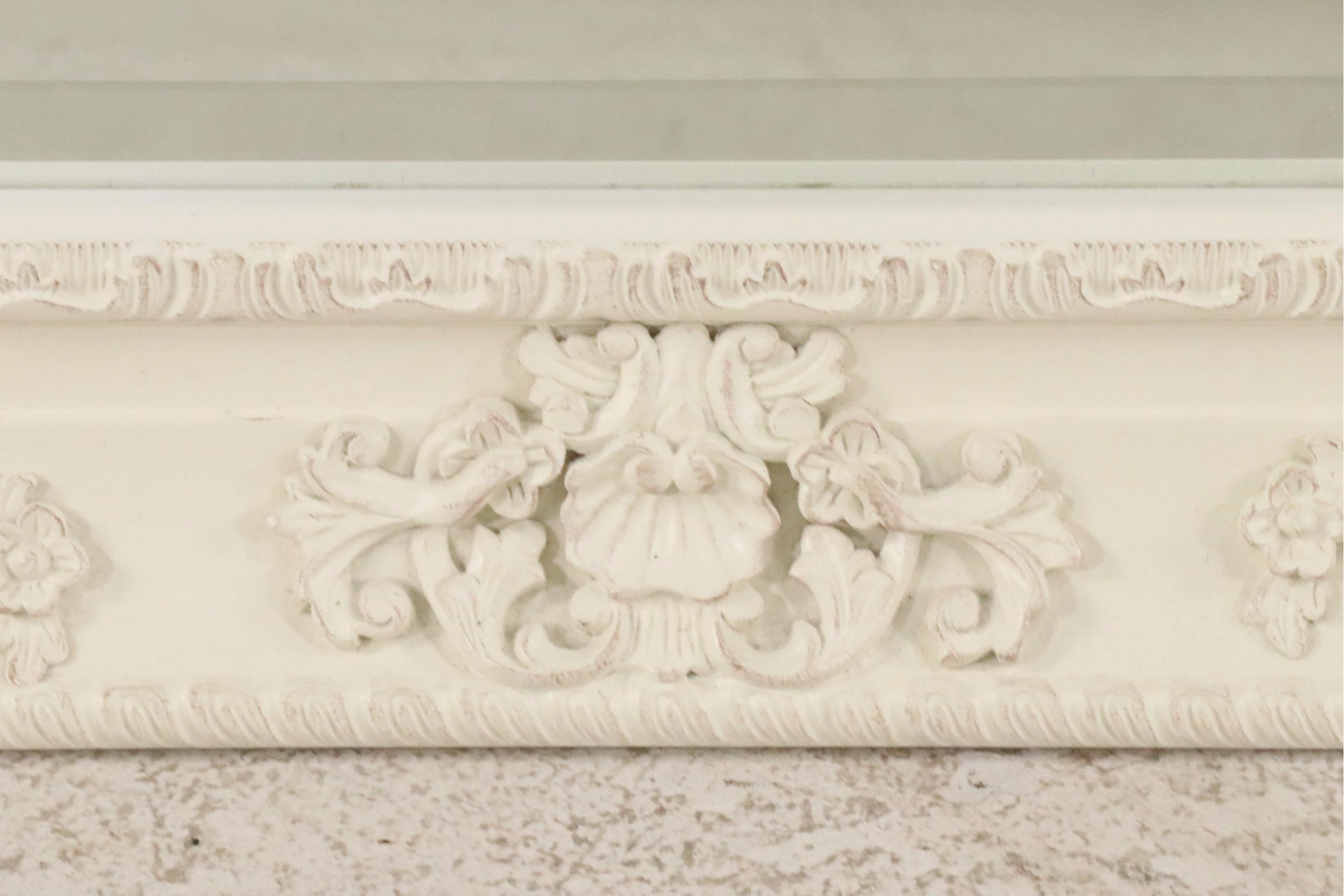 Pair of Cream Painted Victorian Style Wall Mirrors