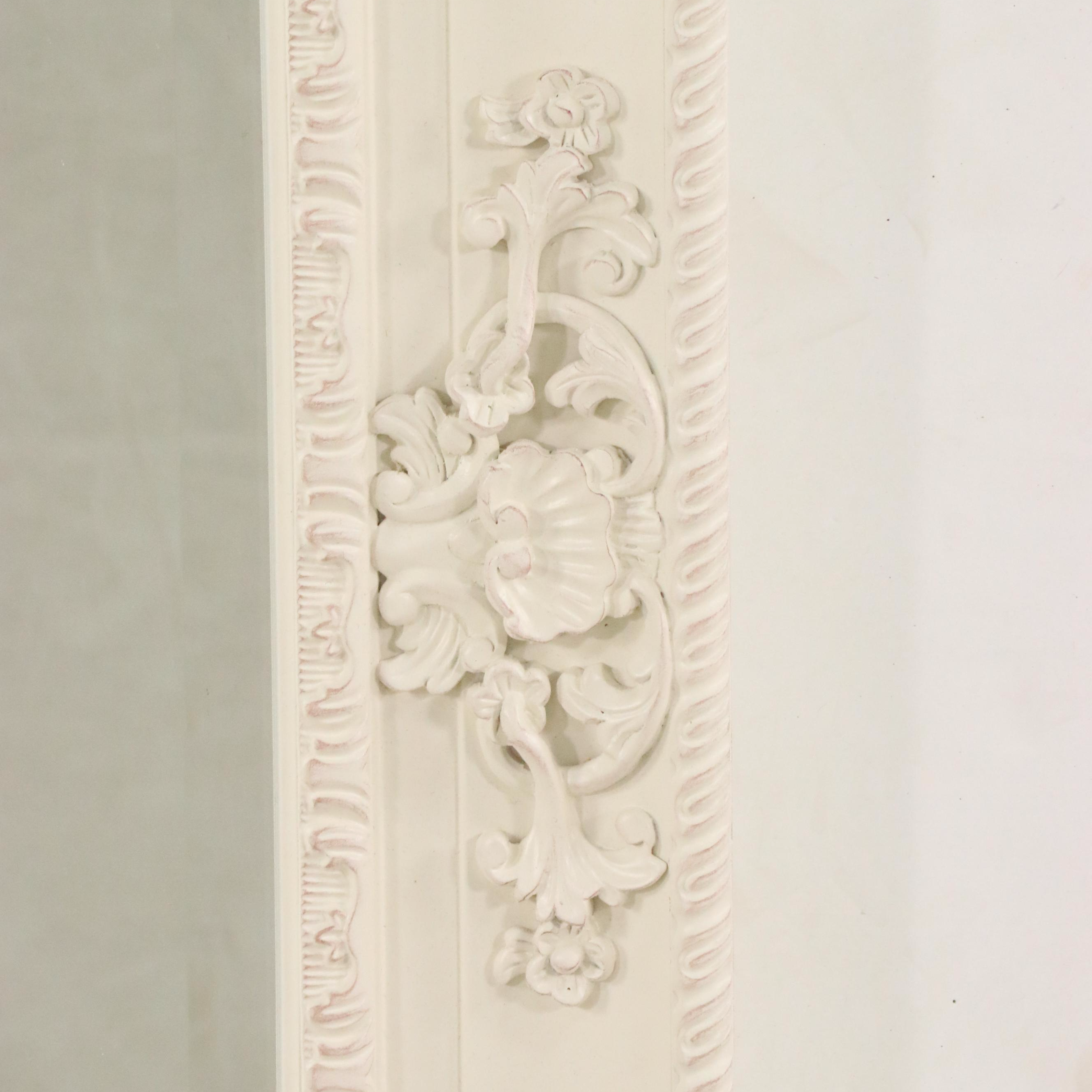 Pair of Cream Painted Victorian Style Wall Mirrors