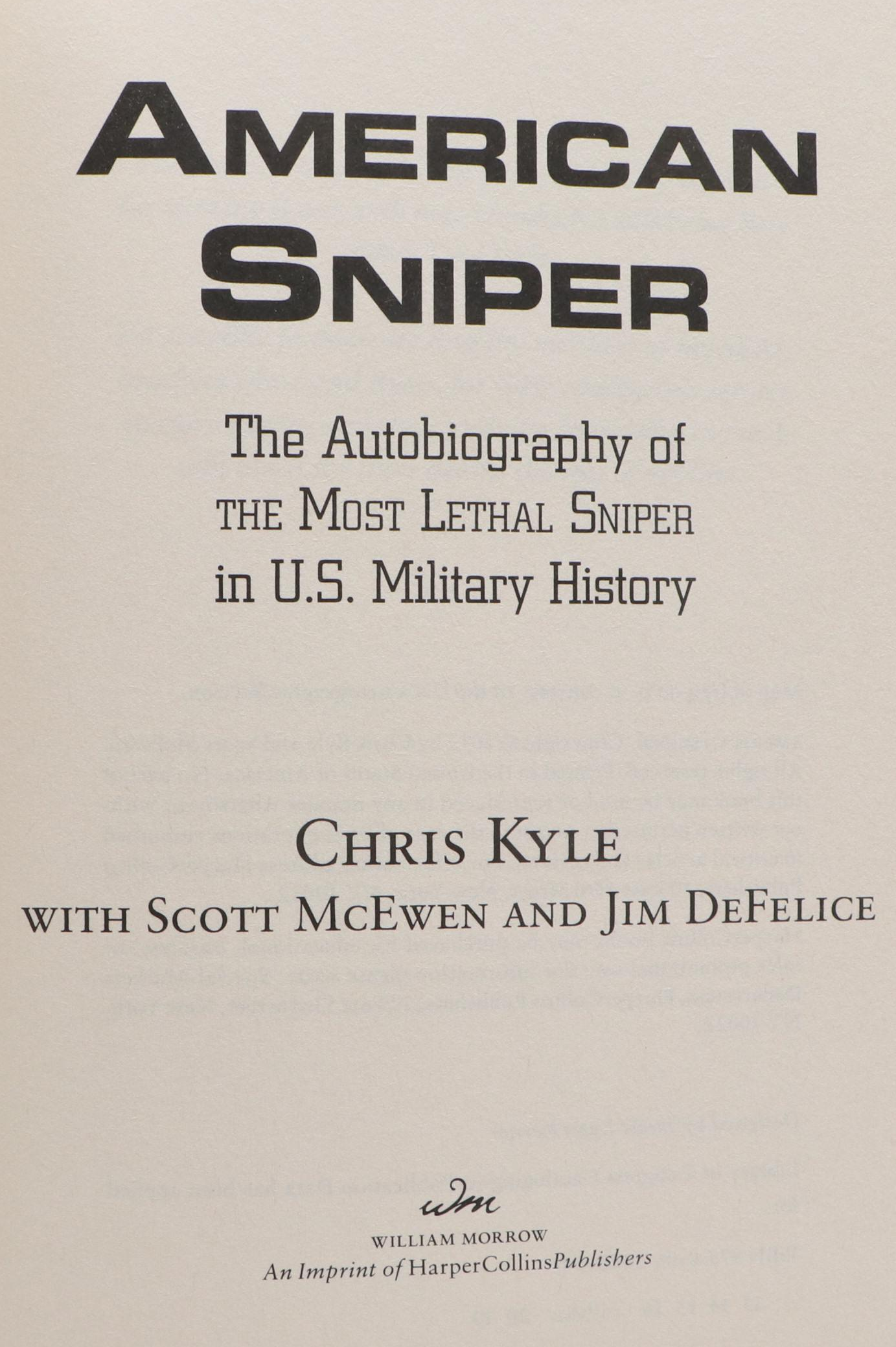Chris Kyle Signed "American Sniper" Hardcover Book, JSA