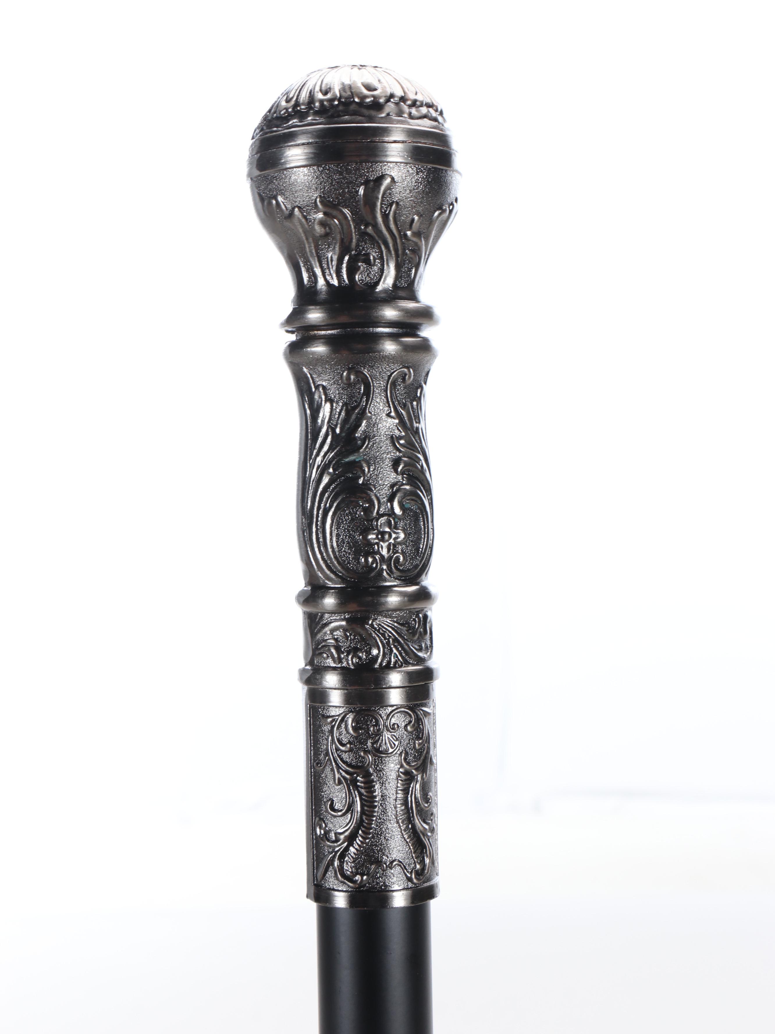 Scrolling Acanthus Knob Handled Sword Cane