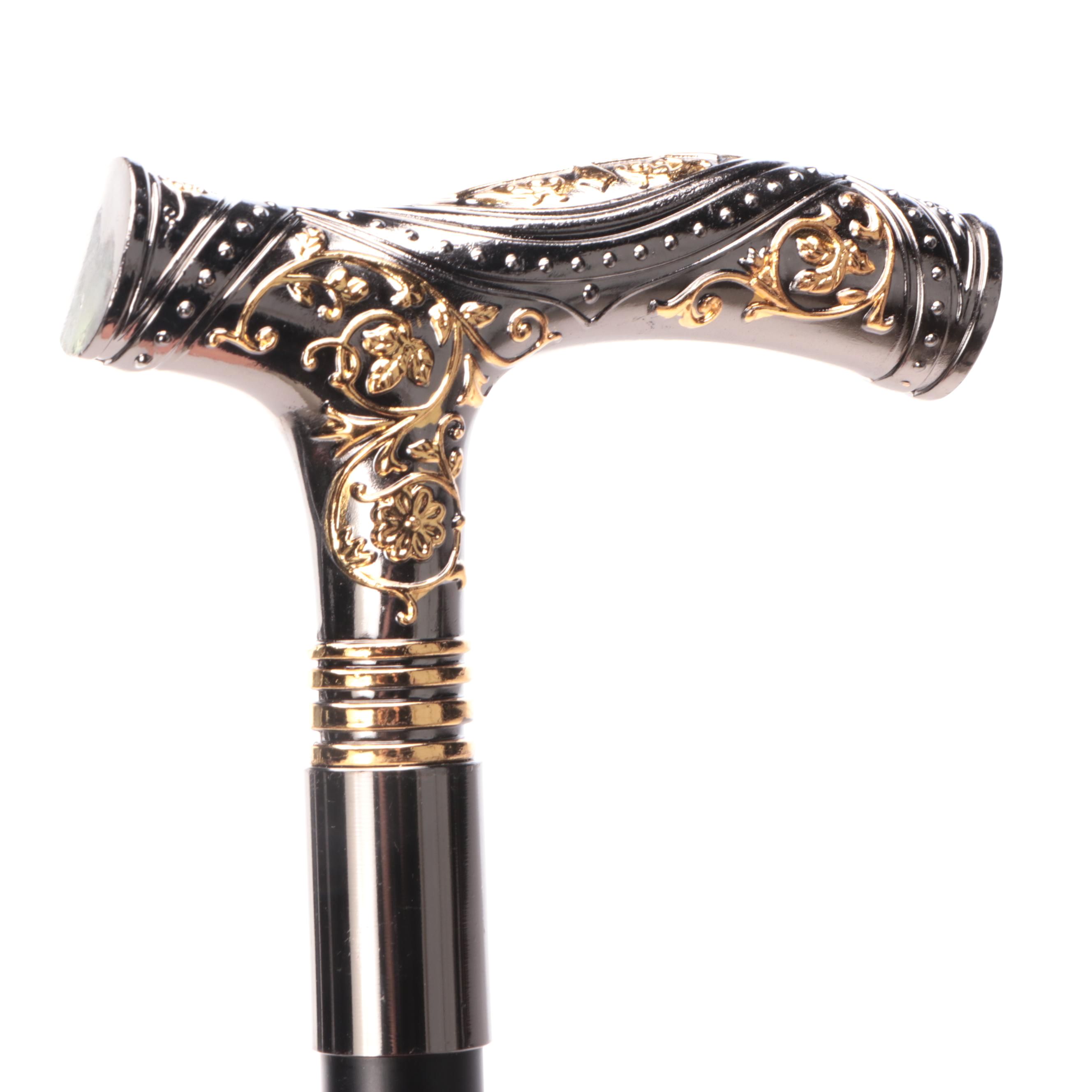Embossed Derby Handle Adjustable Sword Cane