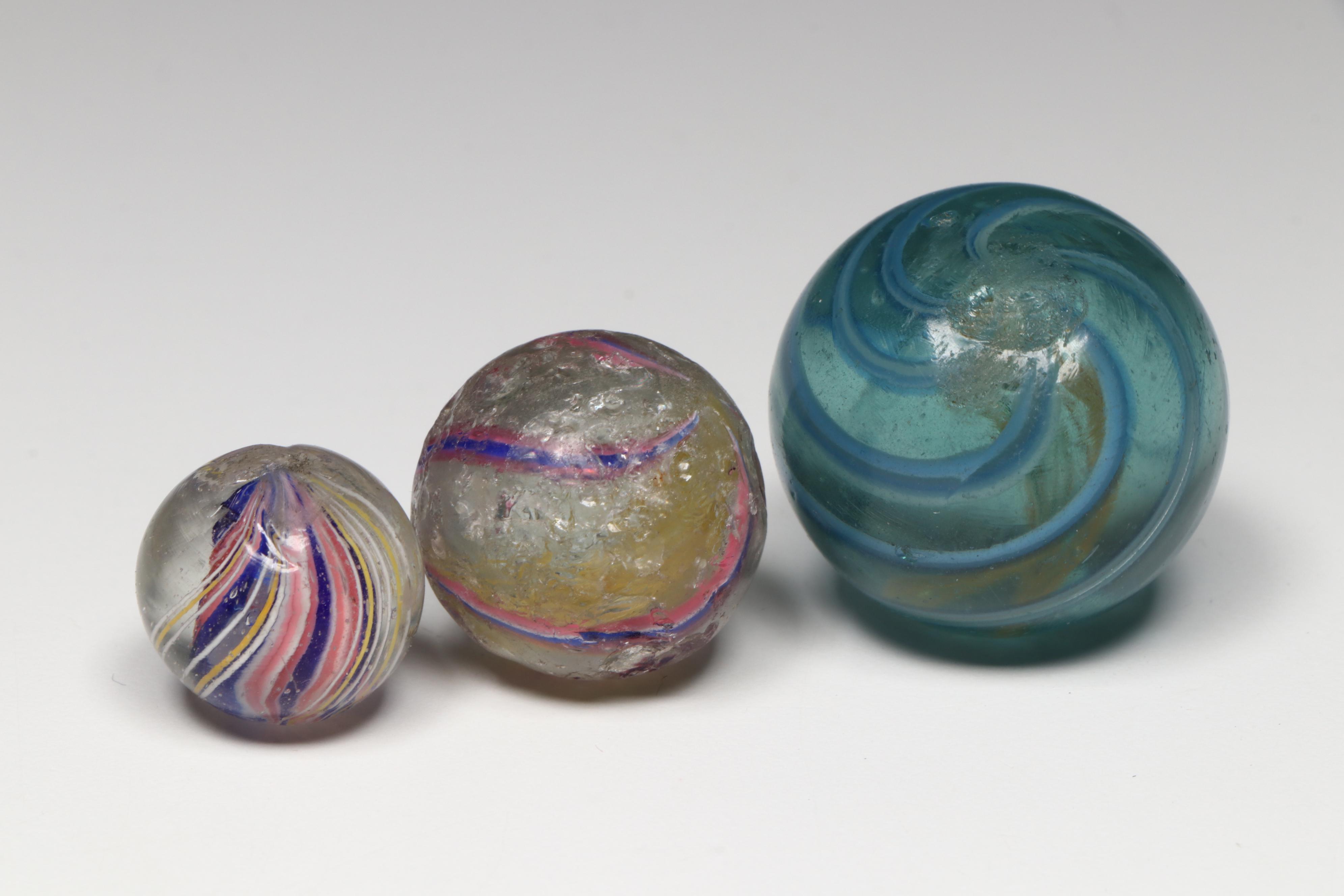 Latticino Core, Tornado Core, Ribbon Core and More Handmade German Glass Marbles