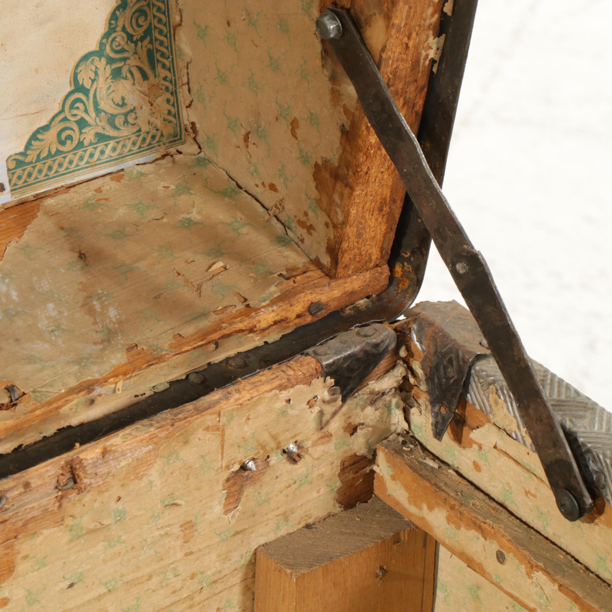 Metal Clad Dome Top Steamer  Trunk, Early 20th Century