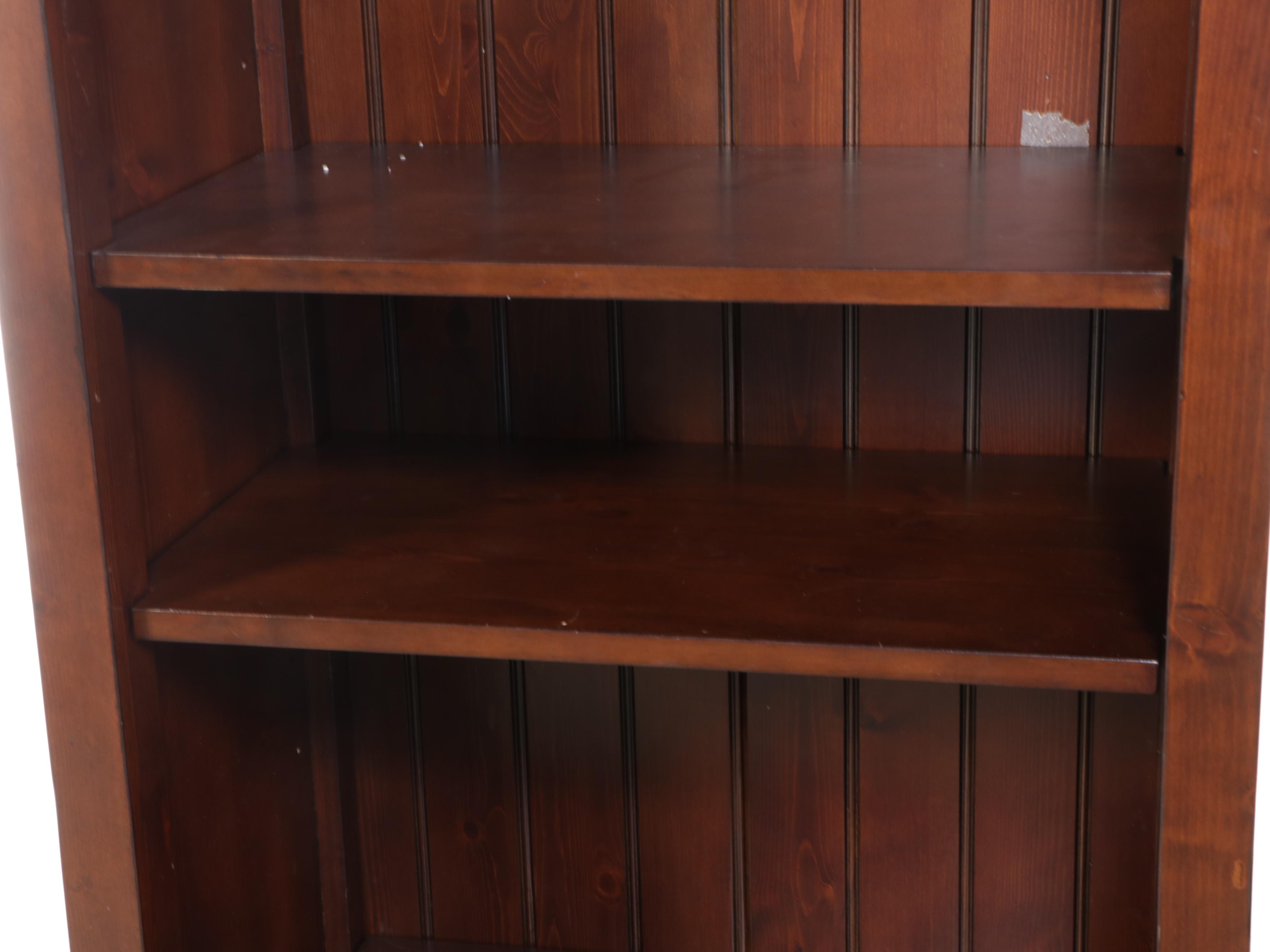 Pair of Pottery Barn Teen "Headboard" Pine Bookcases