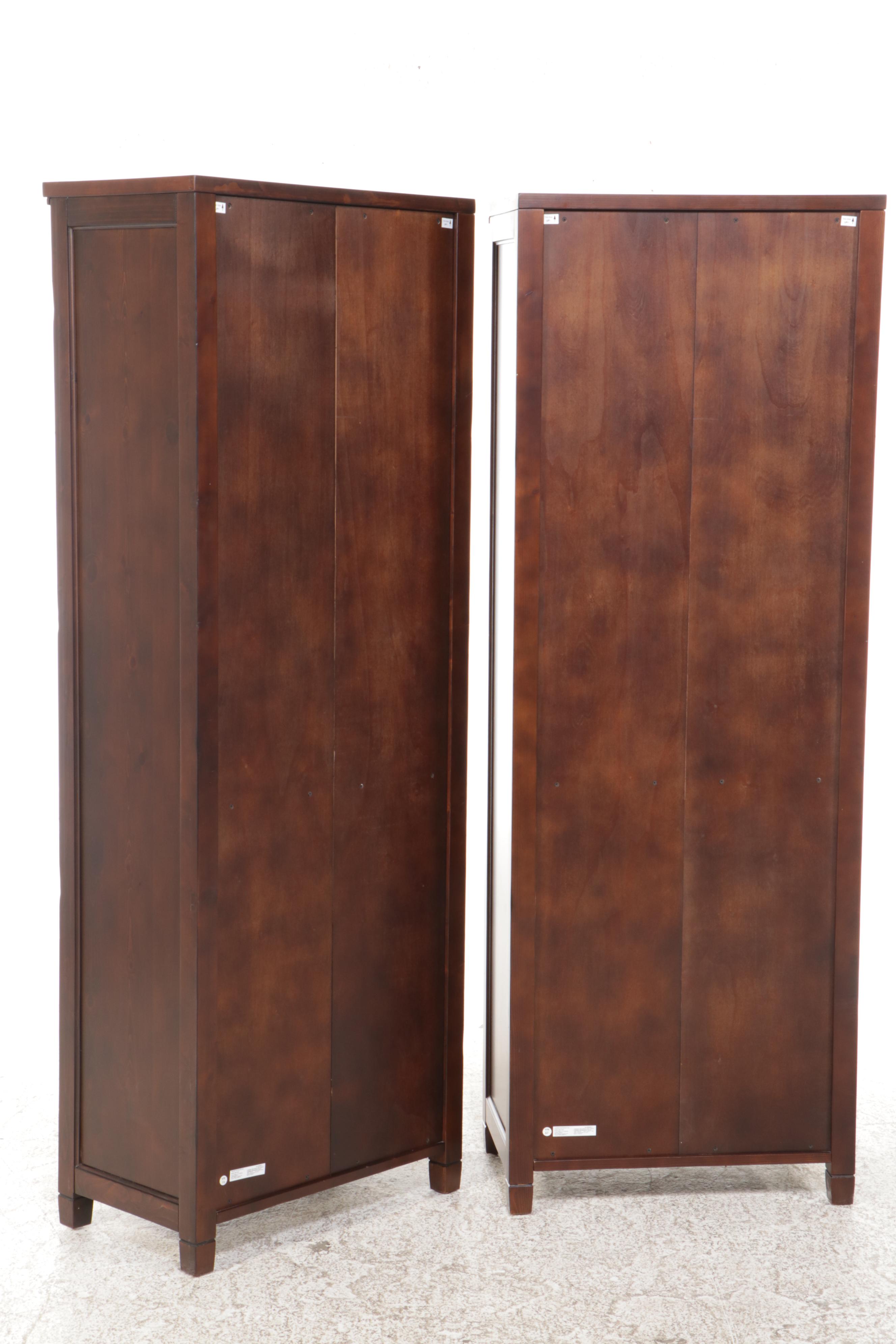 Pair of Pottery Barn Teen "Headboard" Pine Bookcases