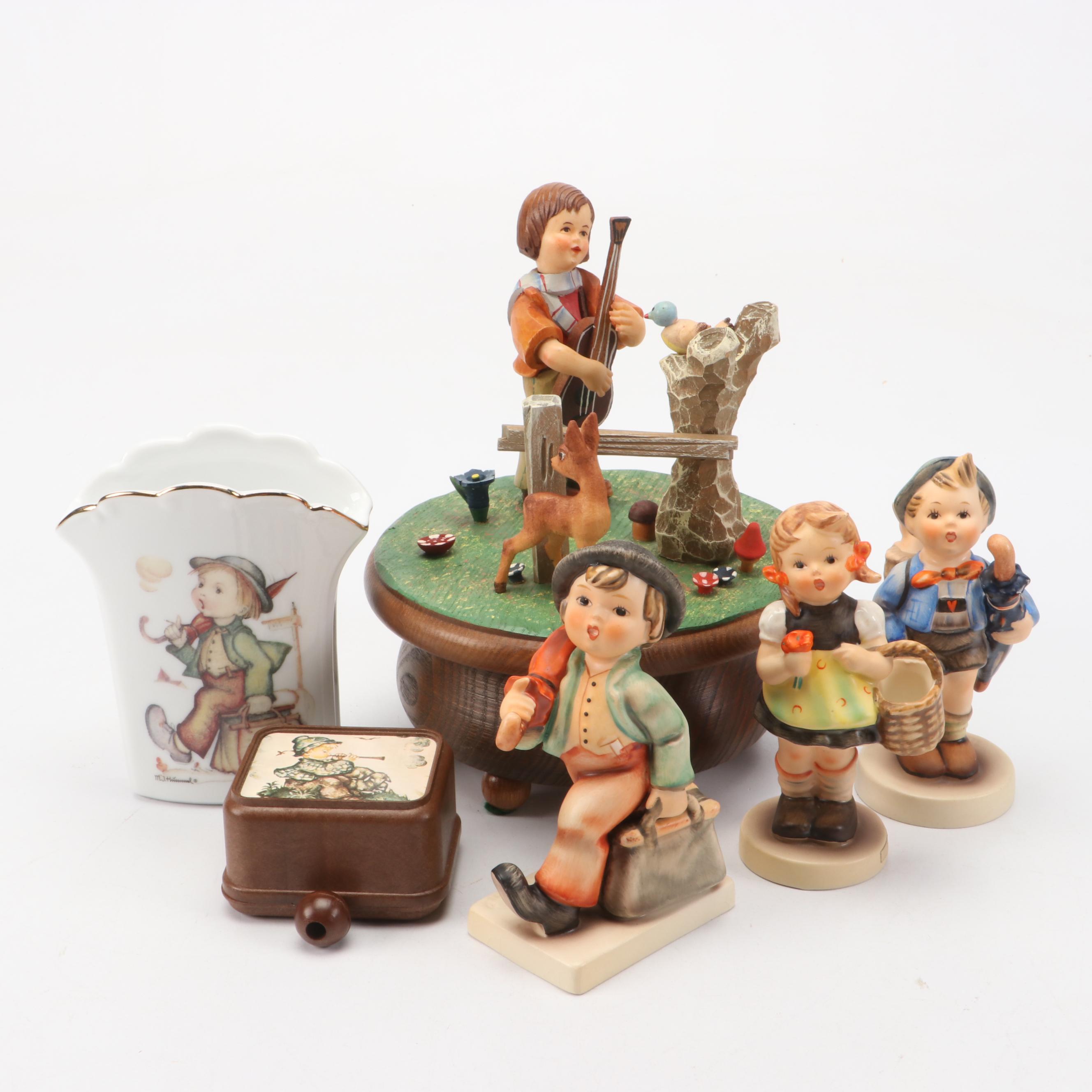 Goebel "Sister," "Home From Market" & Other Porcelain Figurines with More Décor