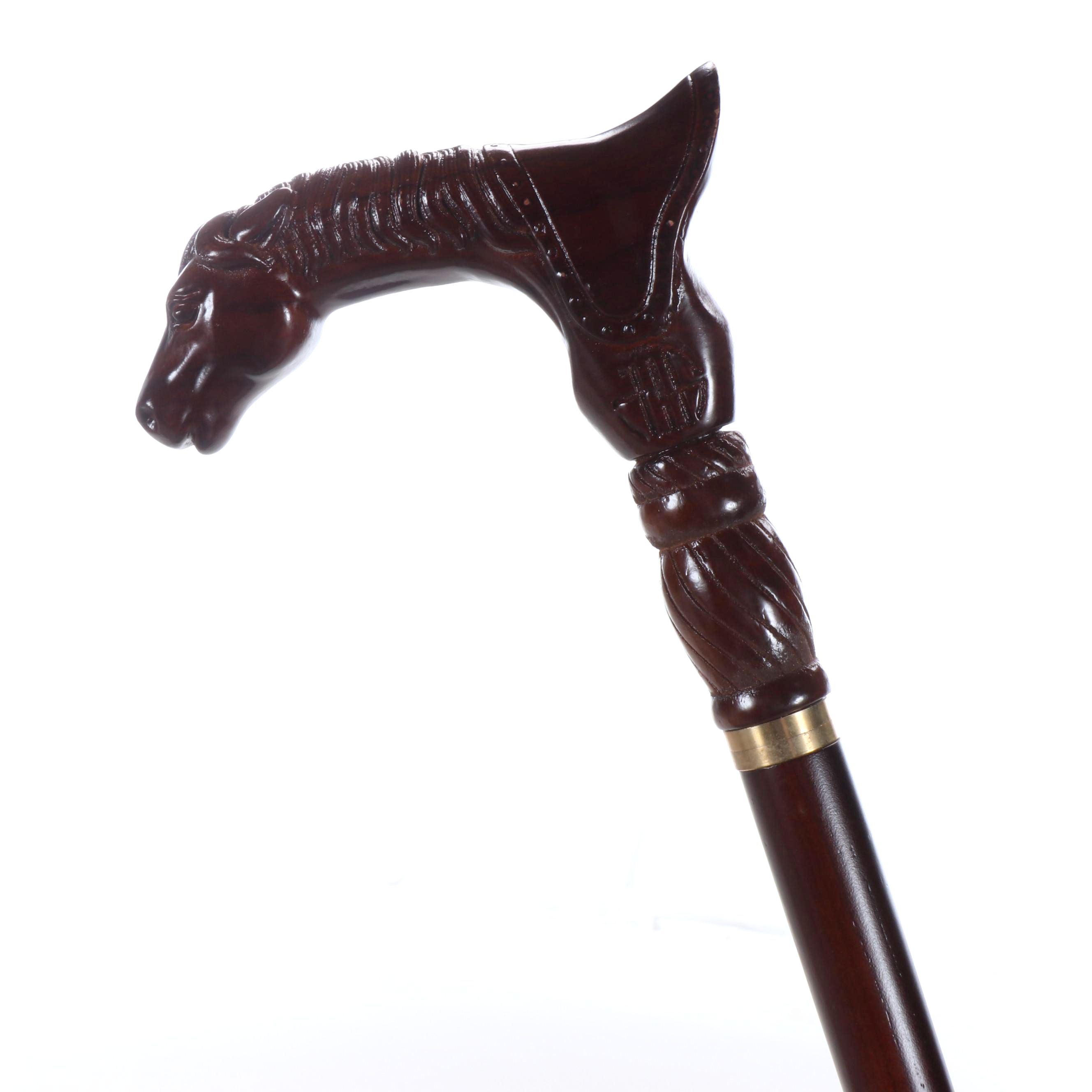 Horse Head Derby Handle Walking Cane
