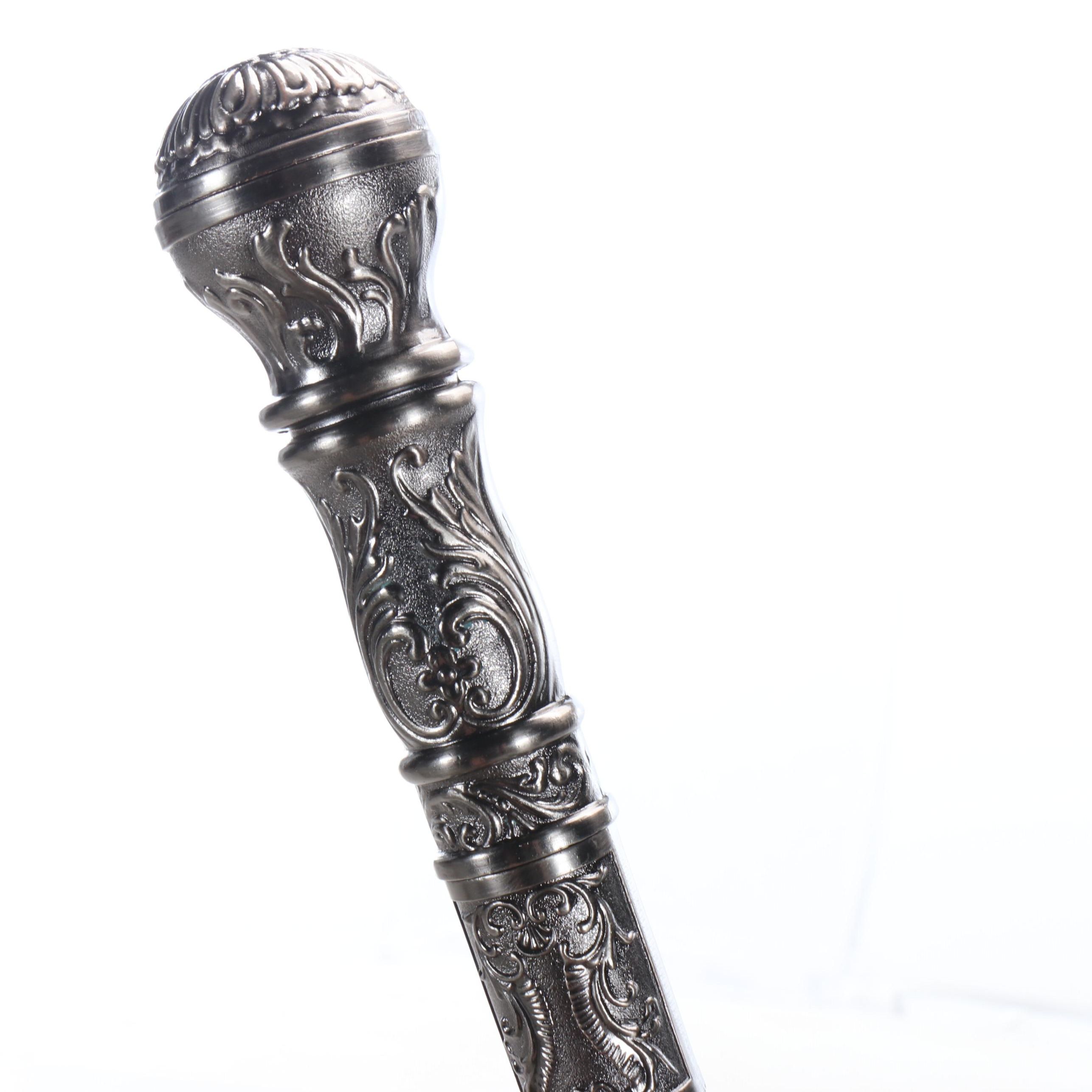 Scrolling Acanthus Knob Handled Sword Cane