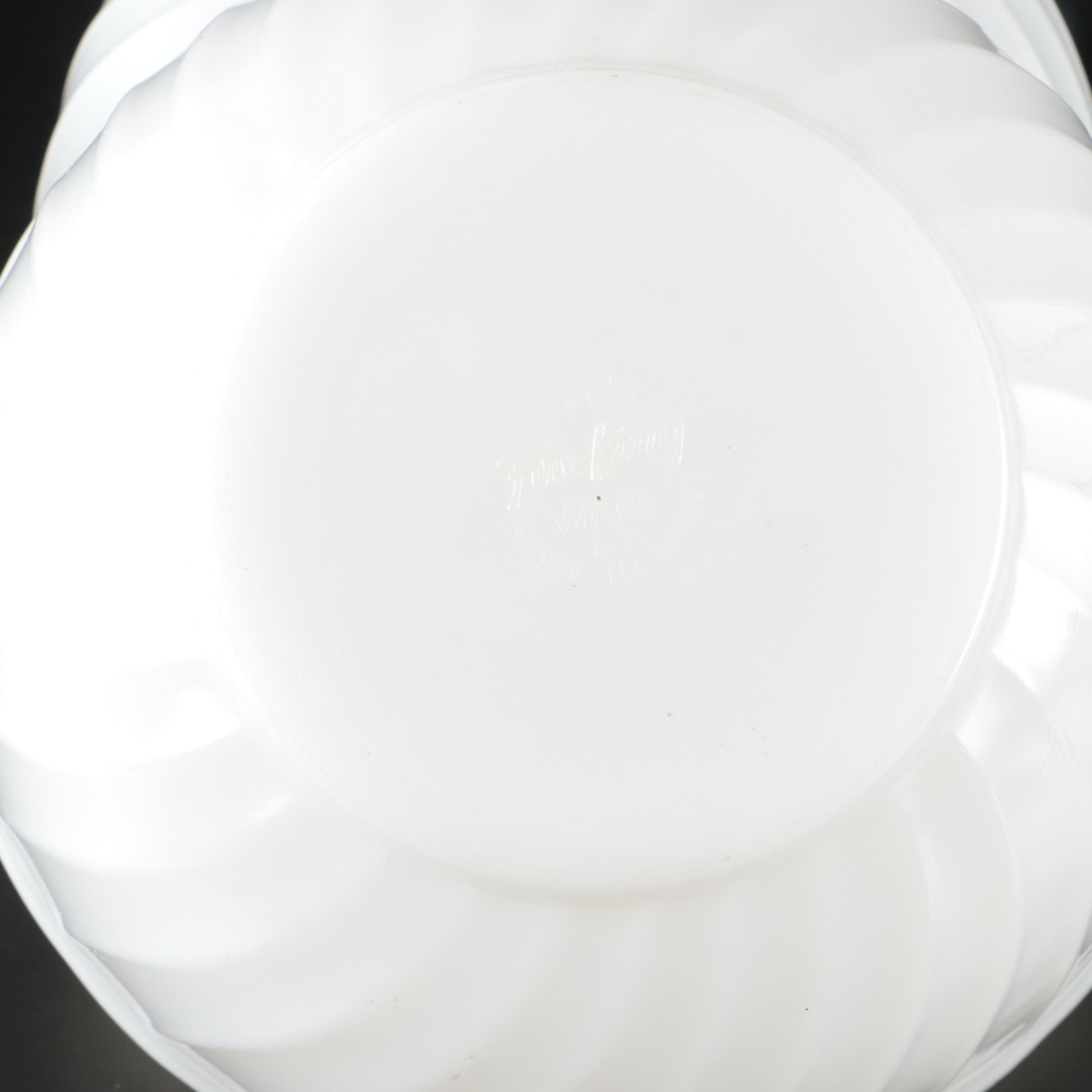 Anchor Hocking Fire-King "White Swirl" Milk Glass Mixing Bowls