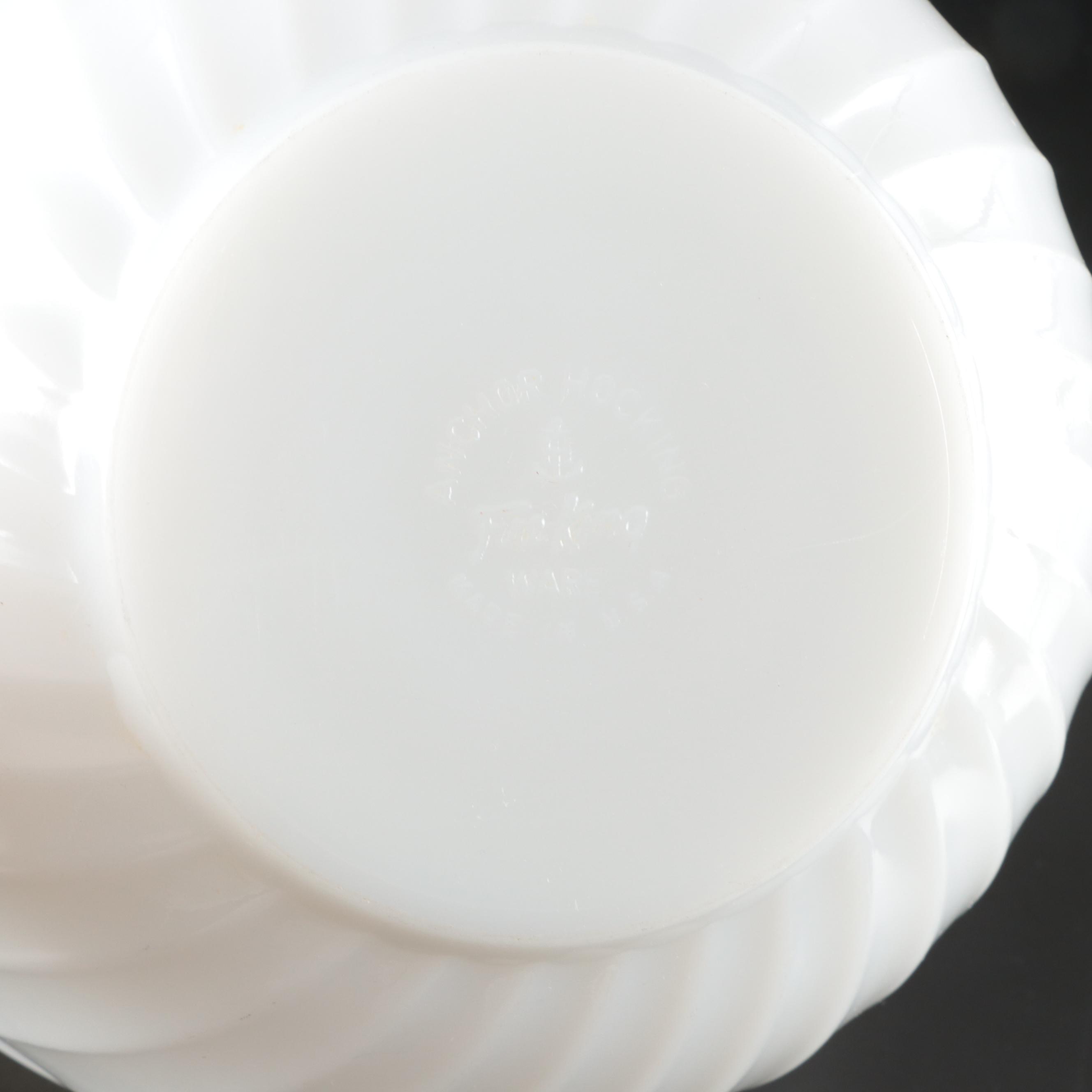 Anchor Hocking Fire-King "White Swirl" Milk Glass Mixing Bowls