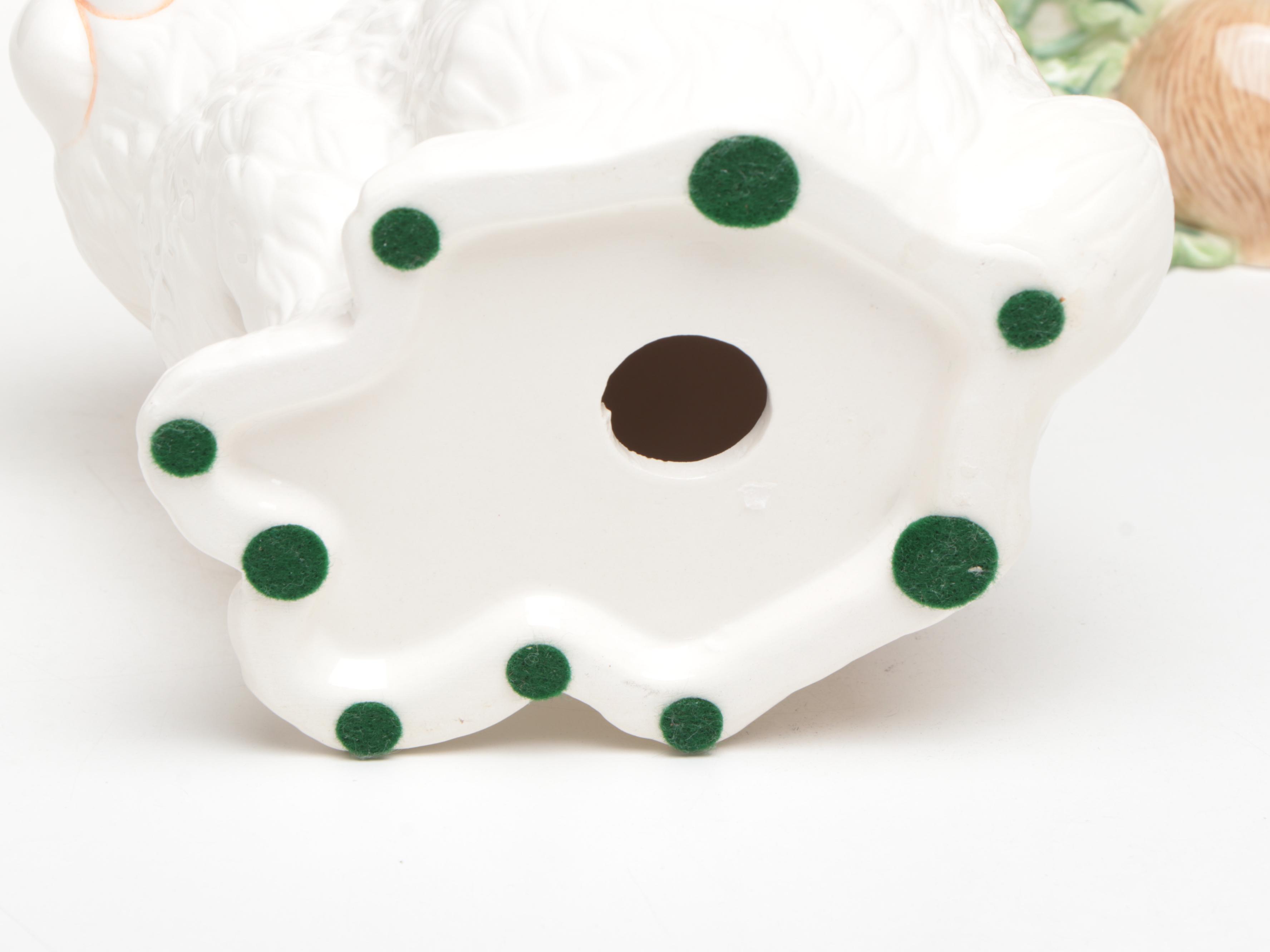 Fitz & Floyd "Botanical Bunny" Cookie Jar with Rye Pottery and Other Rabbits