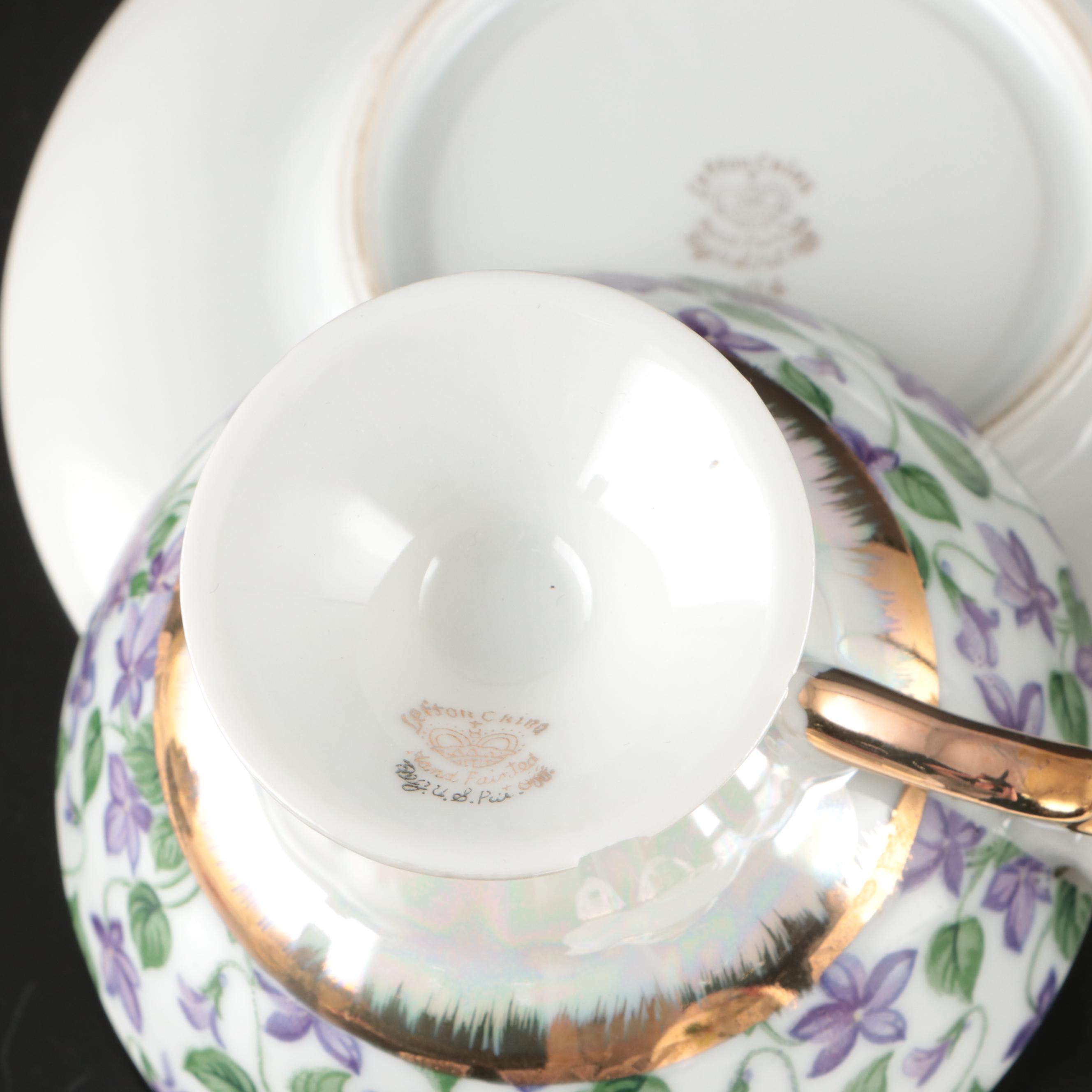 Japanese Satsuma Teapot with Other Demitasse and Teacups, 20th Century