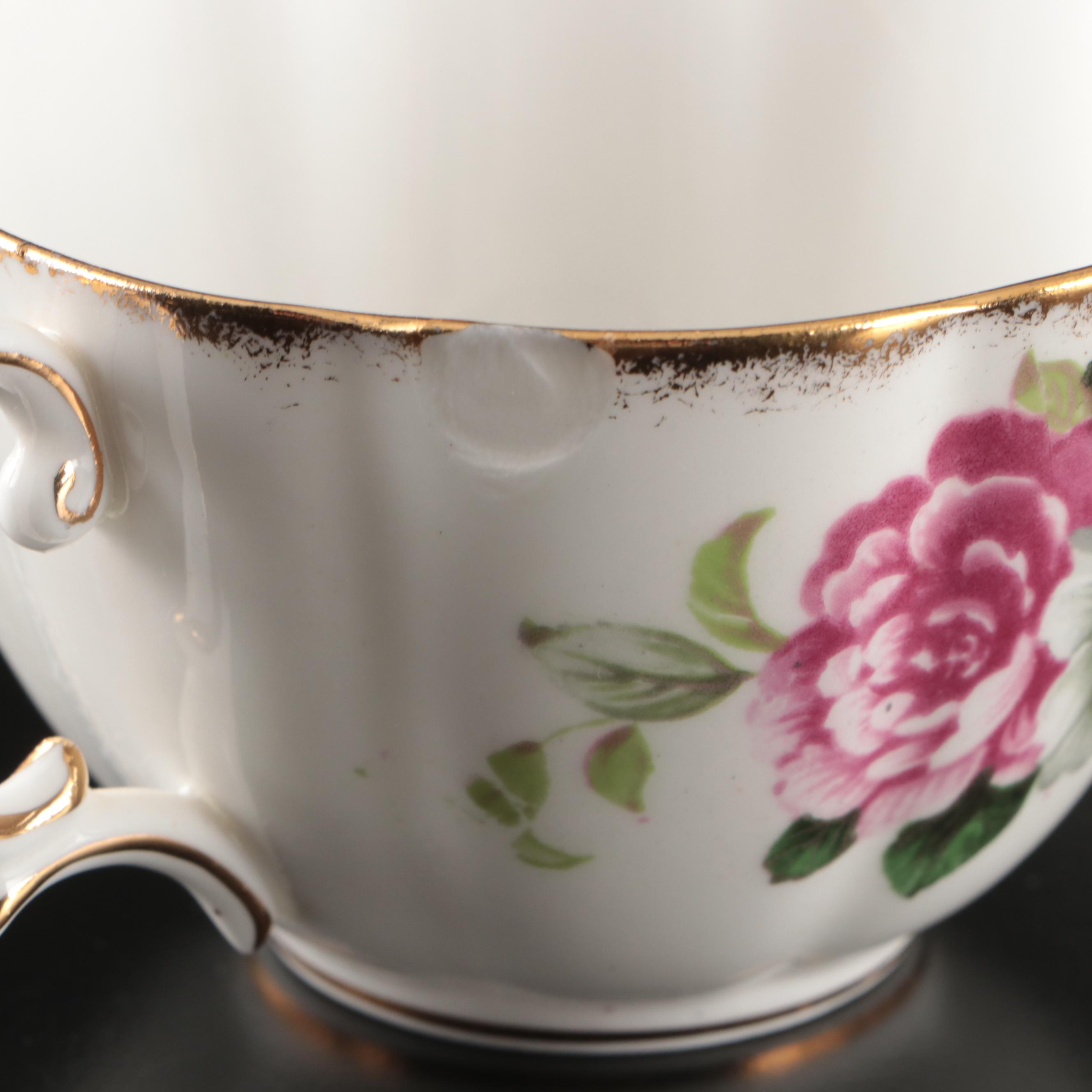 Japanese Satsuma Teapot with Other Demitasse and Teacups, 20th Century