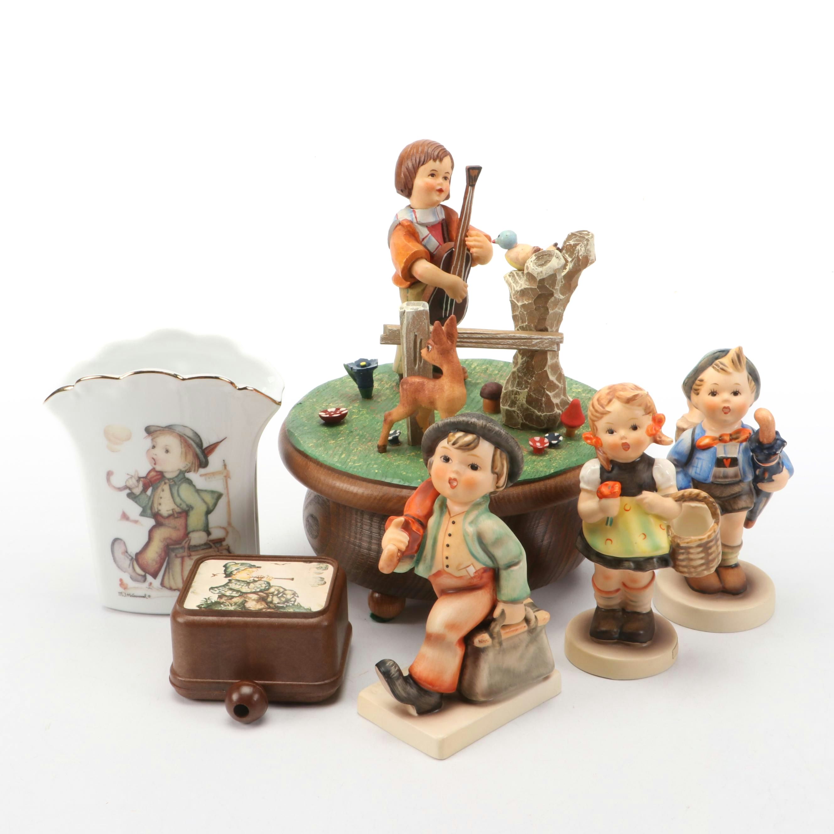 Goebel "Sister," "Home From Market" & Other Porcelain Figurines with More Décor