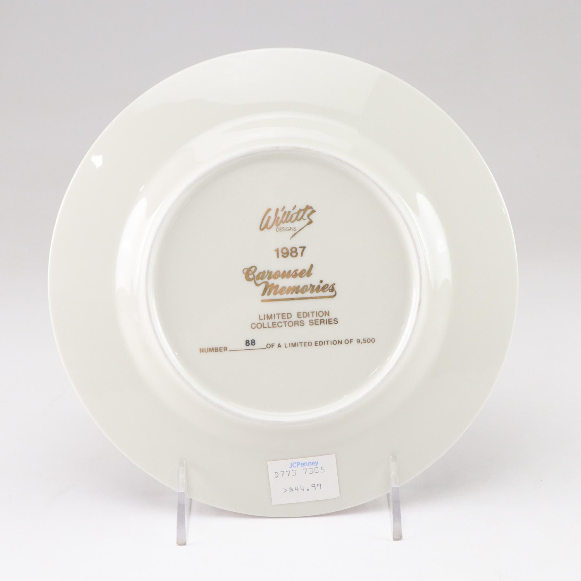 Chokin 24K Gold Accented Plate & Carousel Horse Figurines