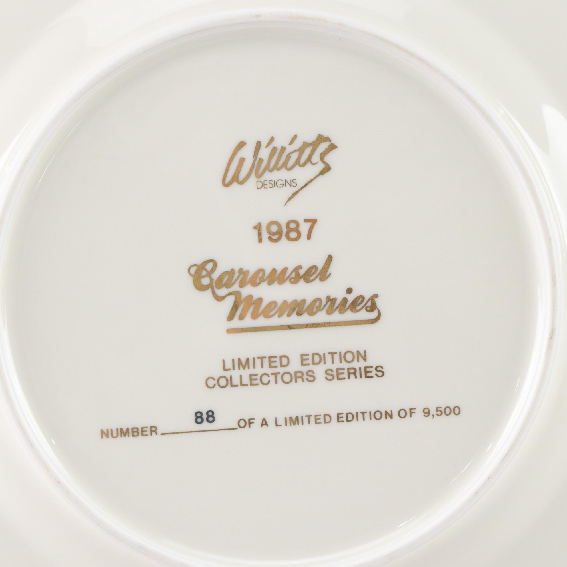 Chokin 24K Gold Accented Plate & Carousel Horse Figurines