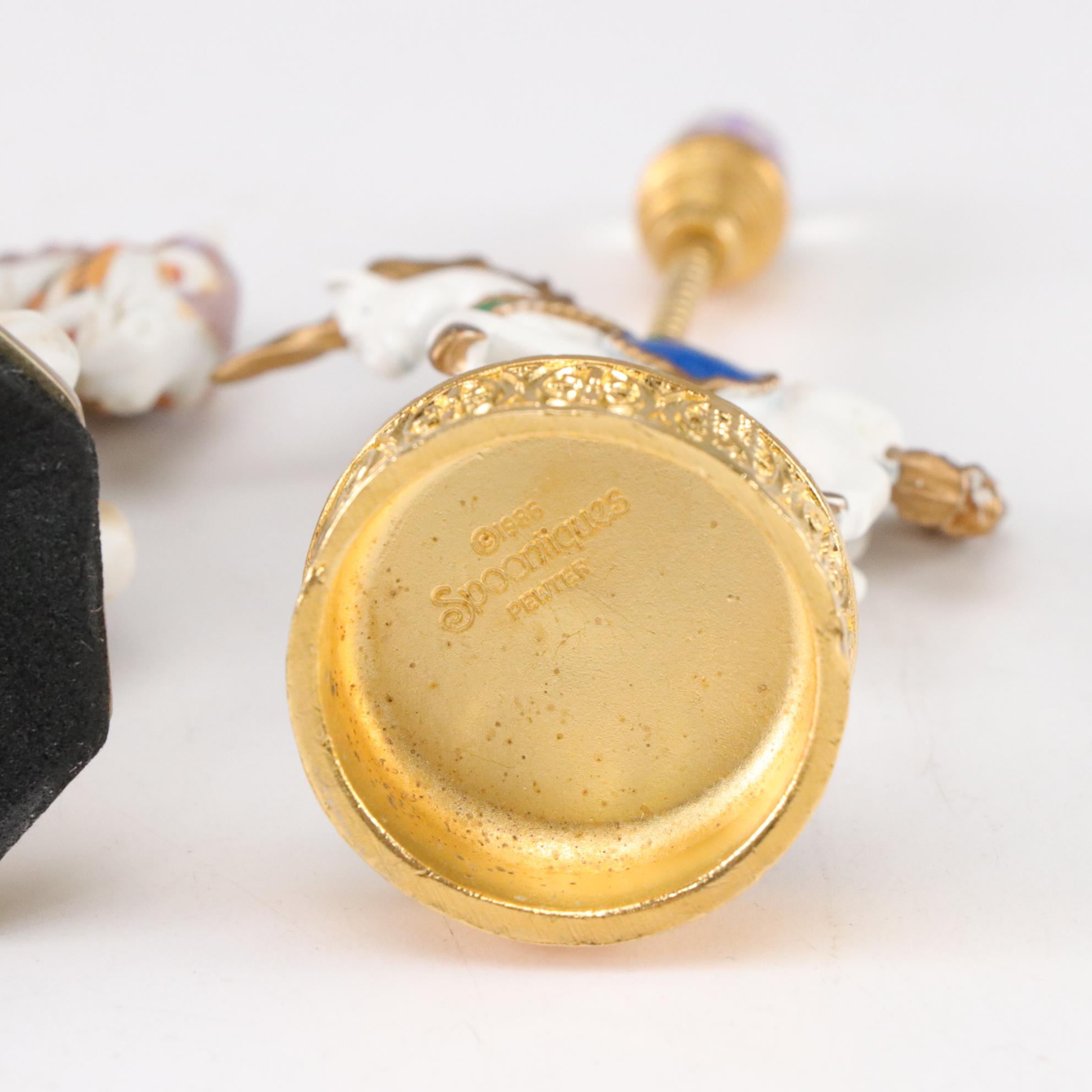 Chokin 24K Gold Accented Plate & Carousel Horse Figurines