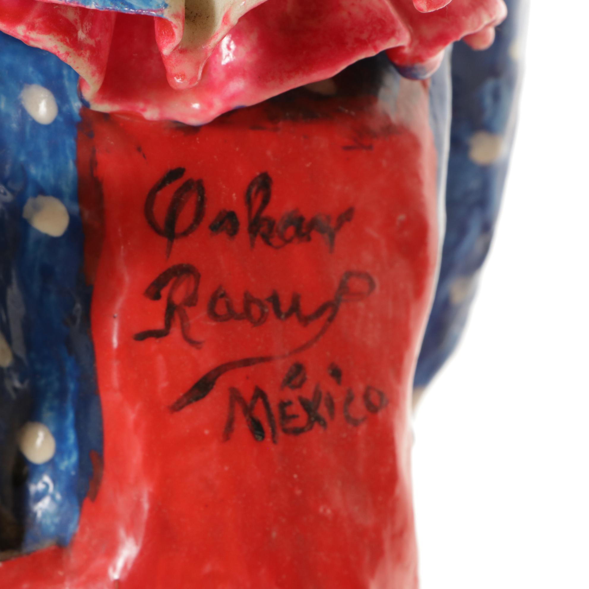 Jo Shenkel Papier-Mâché Juggling Clown and Giraffe Pants Clown from Mexico