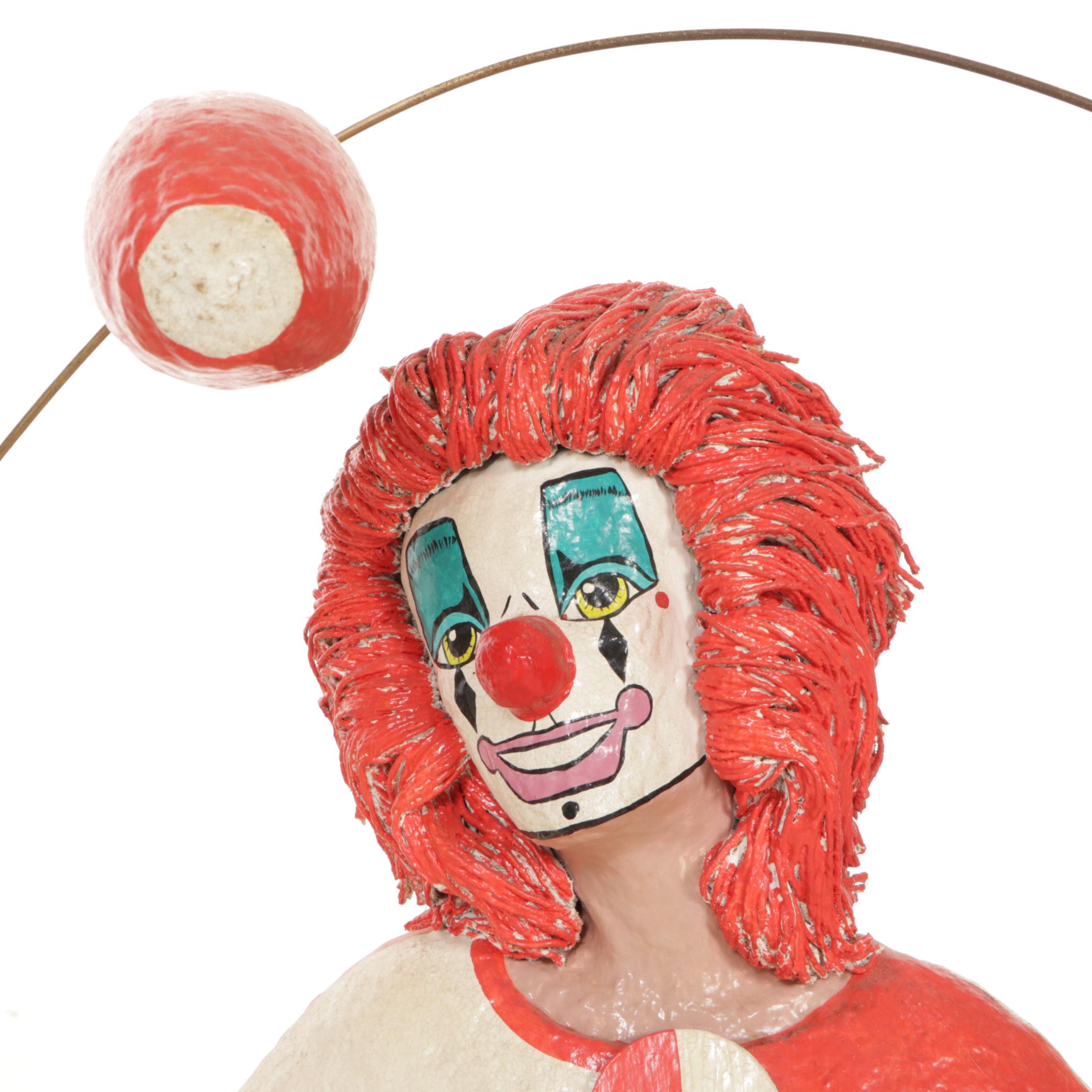 Jo Shenkel Papier-Mâché Juggling Clown and Giraffe Pants Clown from Mexico
