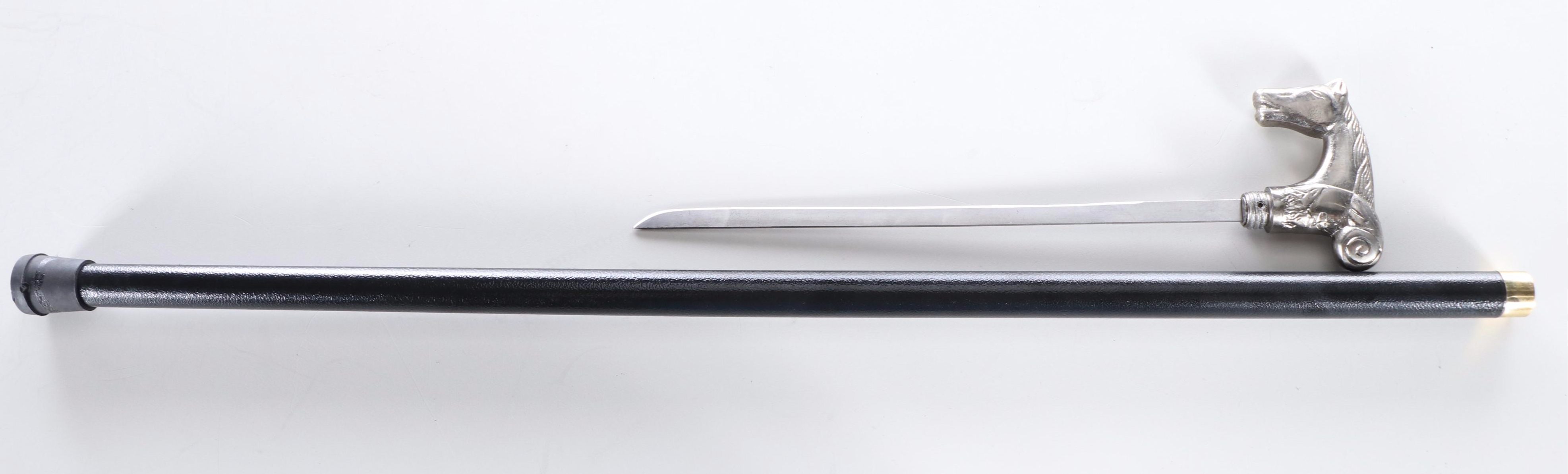 Horse Head Derby Handled Sword Cane