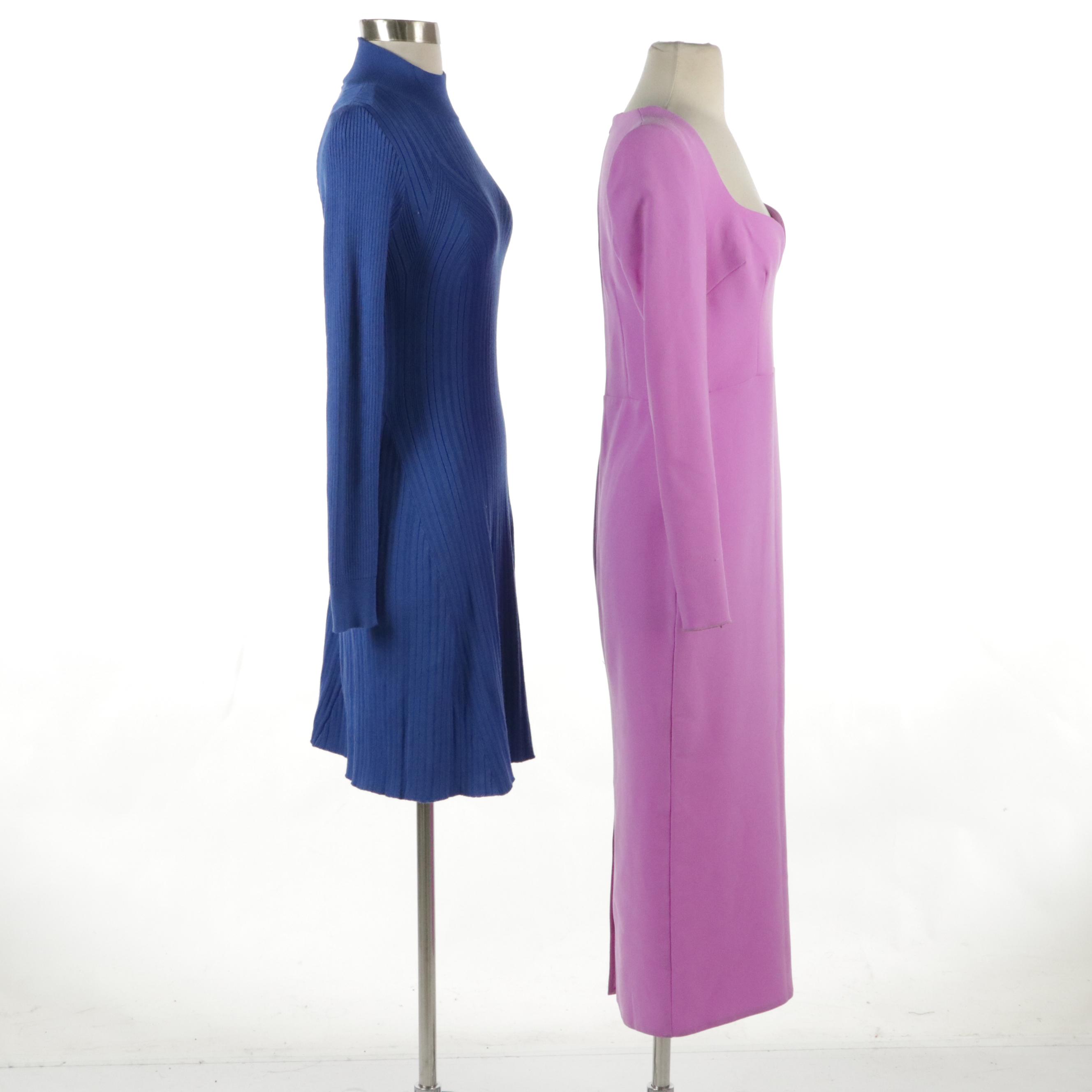 Maren Curved Sweetheart Midi Dress and Vero Moda Sally Skater Dress, With Tag