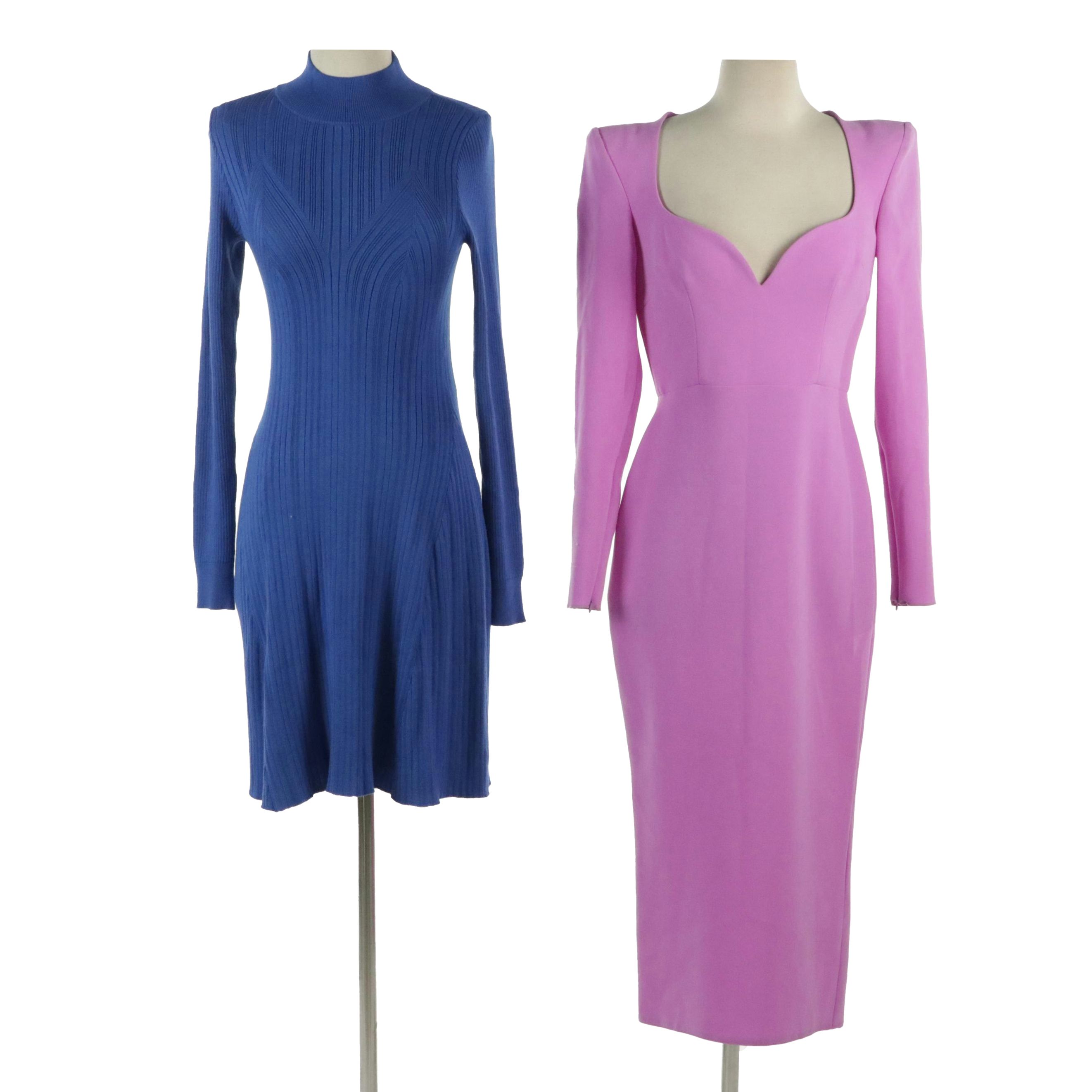 Maren Curved Sweetheart Midi Dress and Vero Moda Sally Skater Dress, With Tag