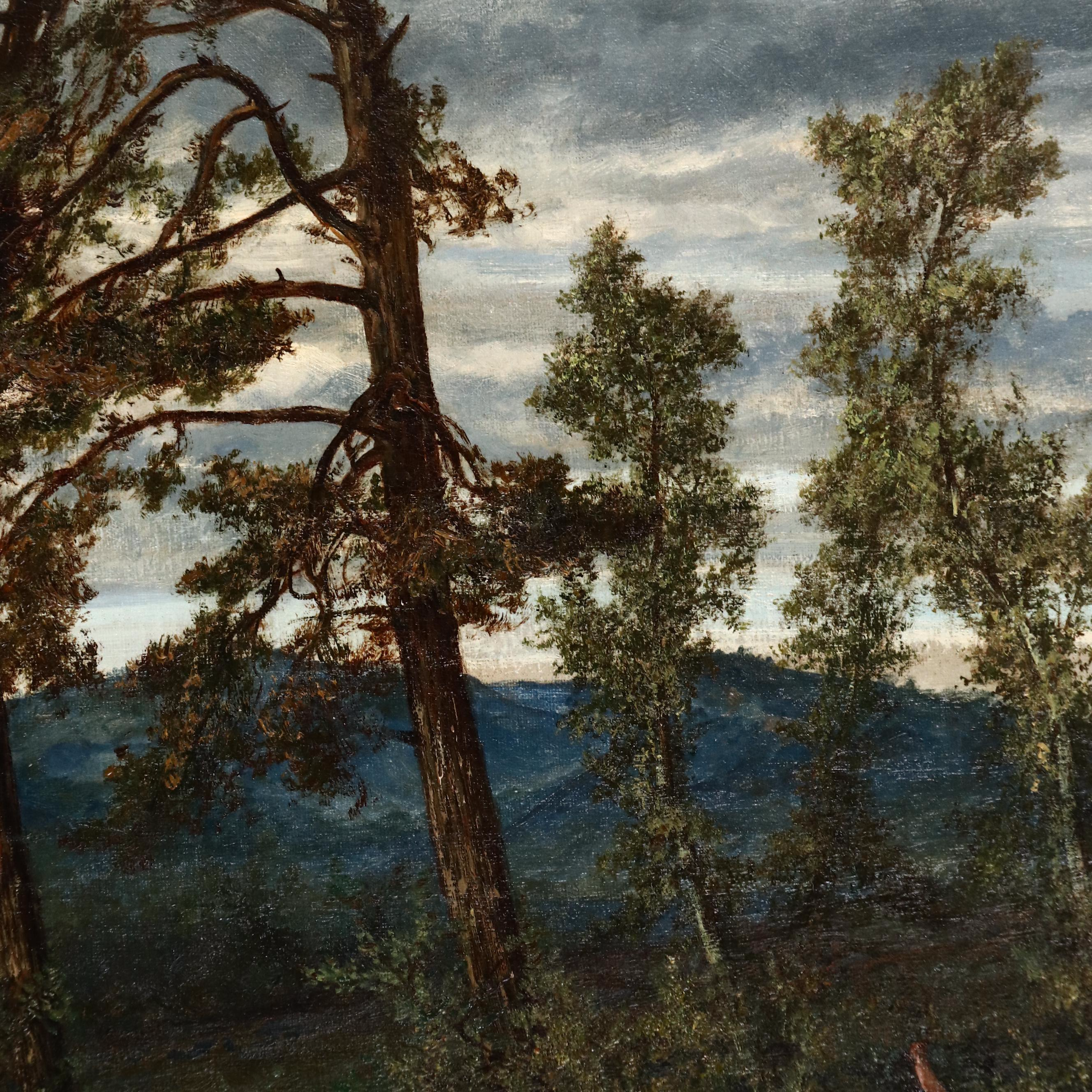Rural Landscape Oil Painting, Circa 1867