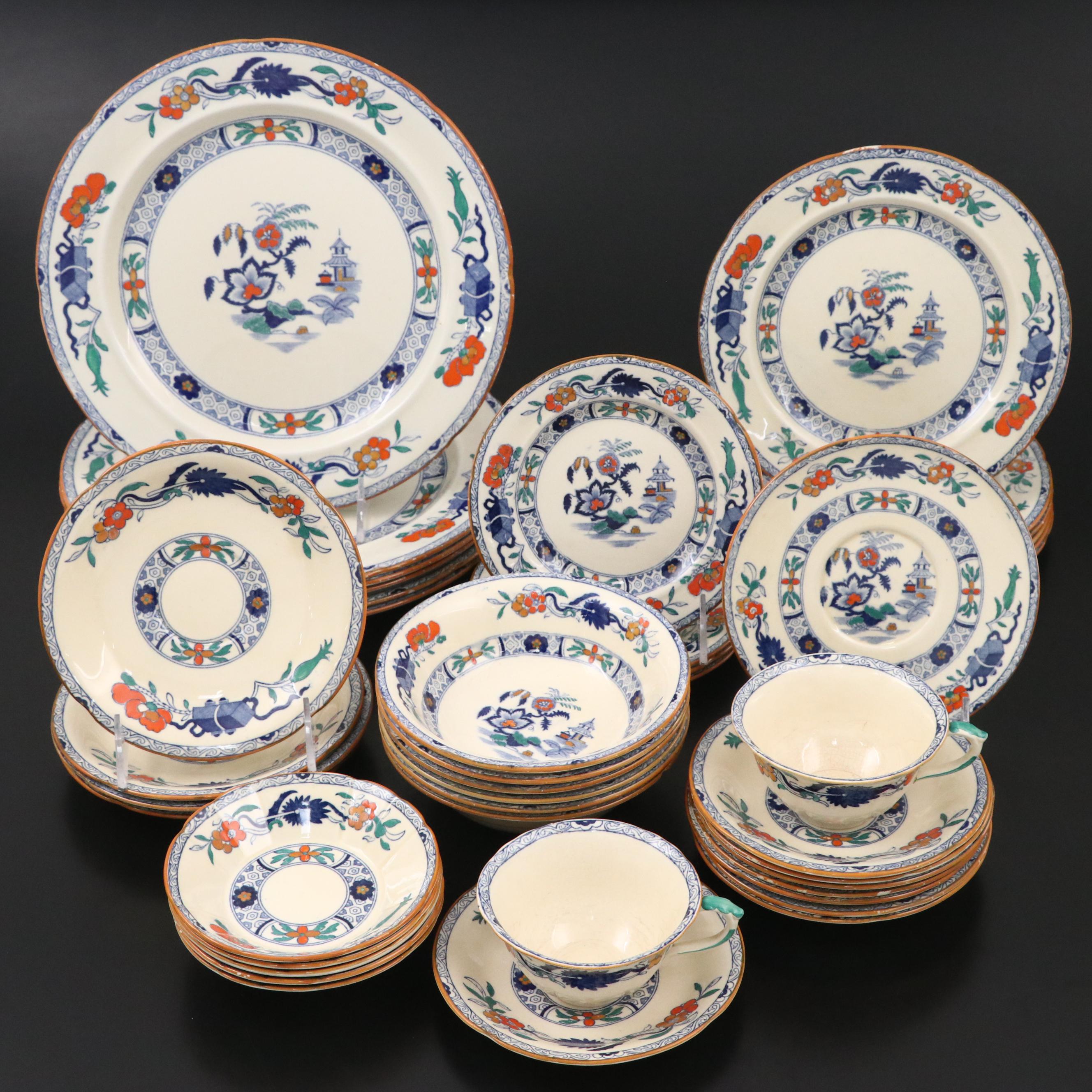 Mason's Ironstone Hand-Colored "Masons Temple" Dinnerware