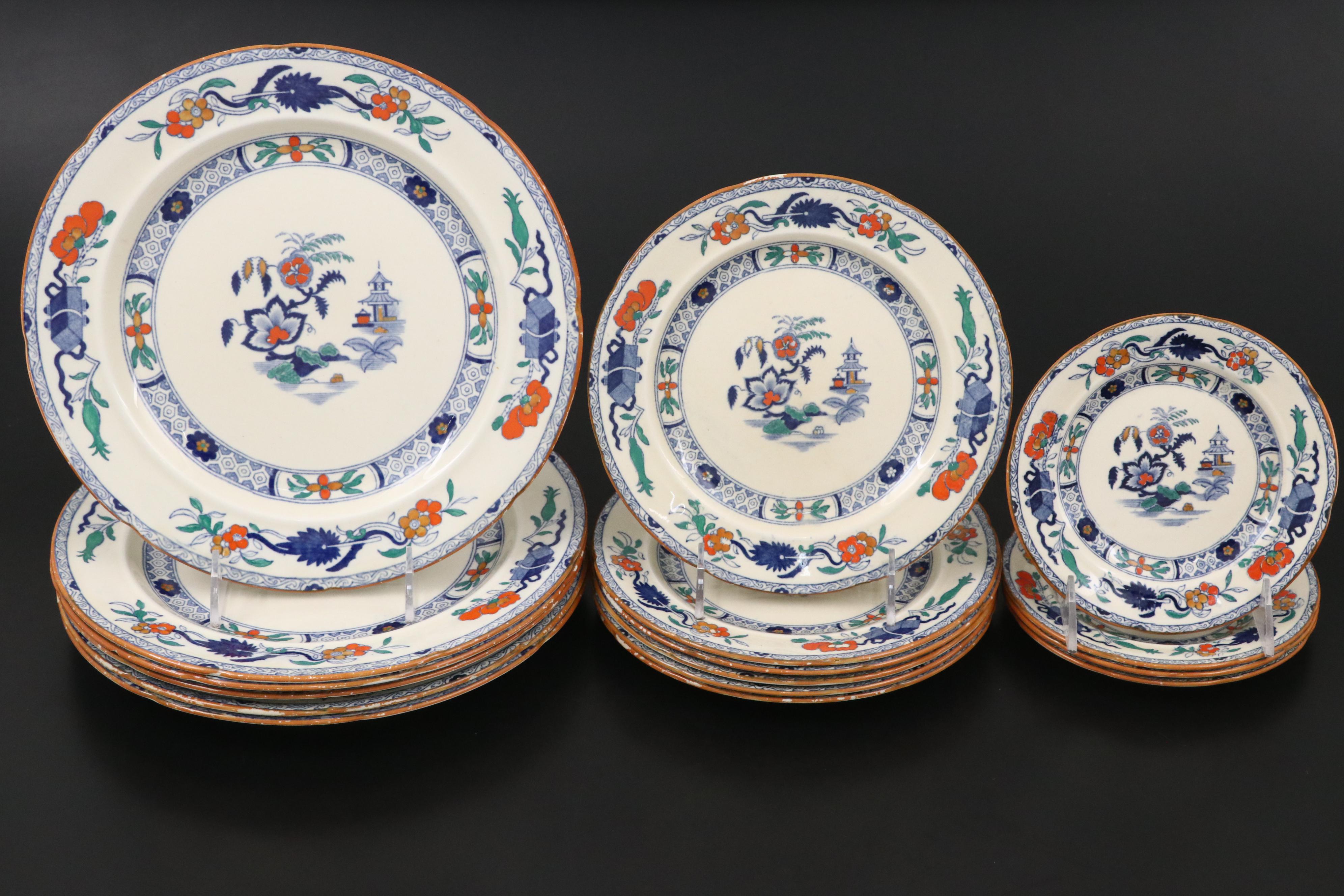 Mason's Ironstone Hand-Colored "Masons Temple" Dinnerware