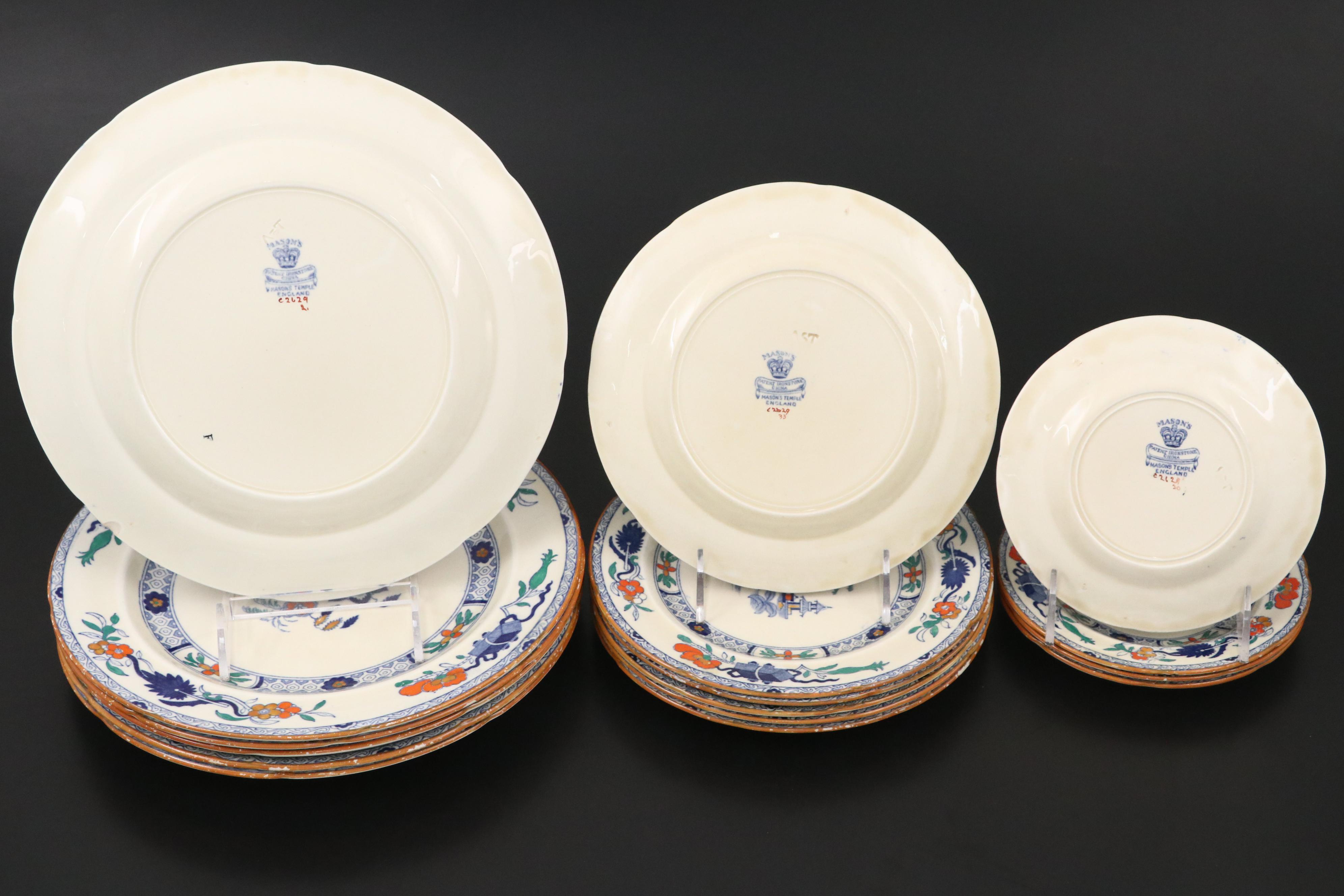 Mason's Ironstone Hand-Colored "Masons Temple" Dinnerware