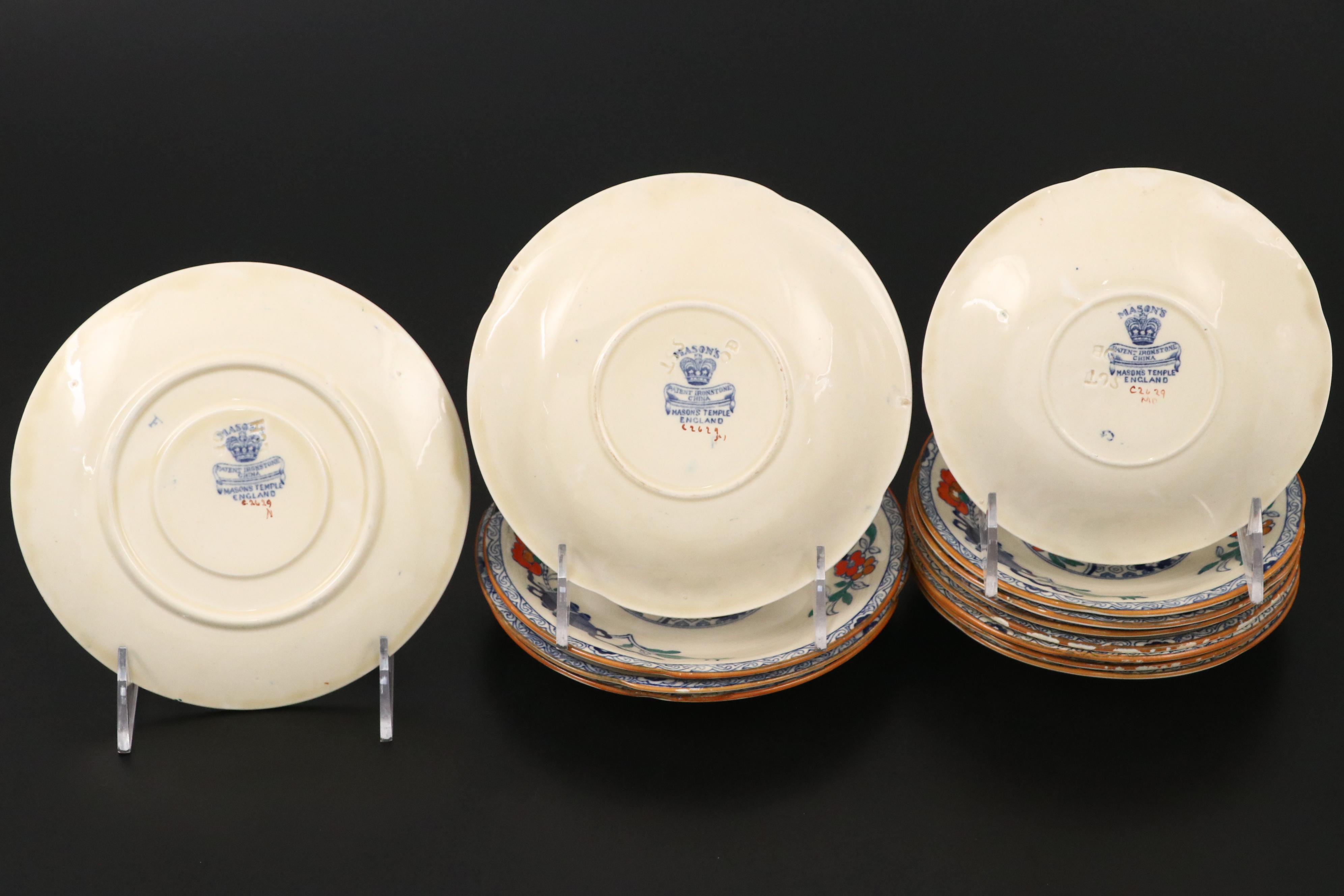 Mason's Ironstone Hand-Colored "Masons Temple" Dinnerware