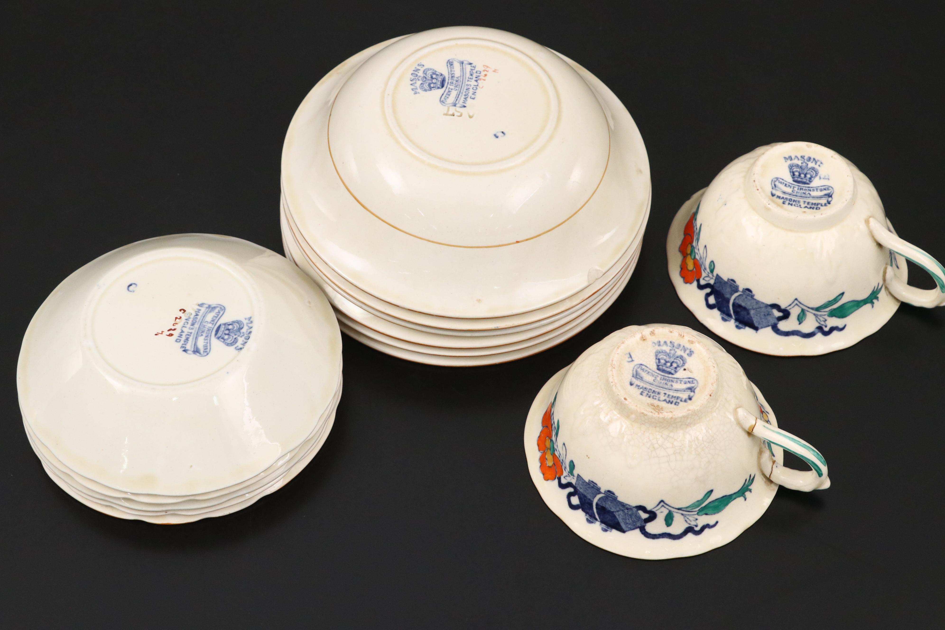 Mason's Ironstone Hand-Colored "Masons Temple" Dinnerware