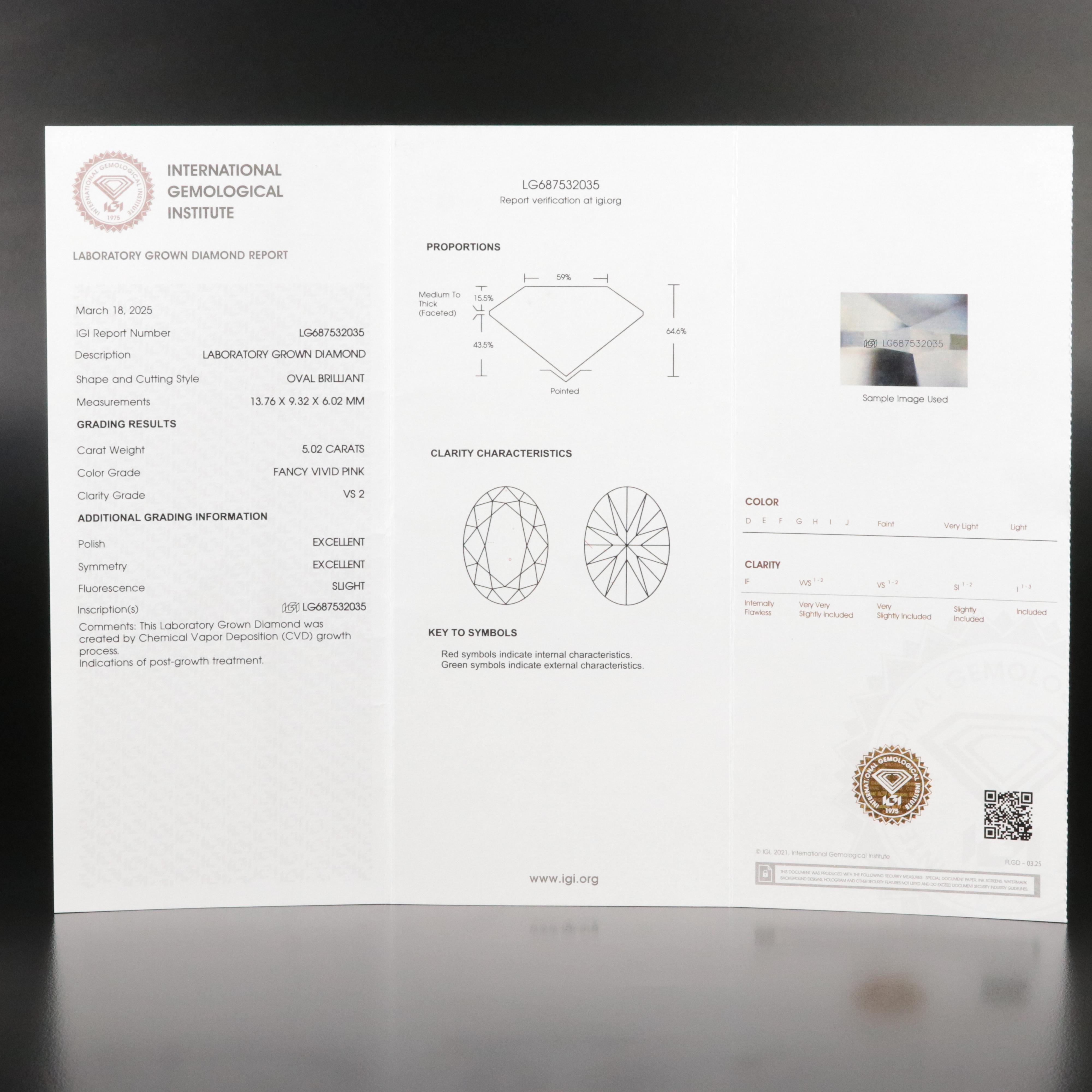14K 6.04 CTW Lab Grown Diamond Ring with IGI Report and Fancy Center