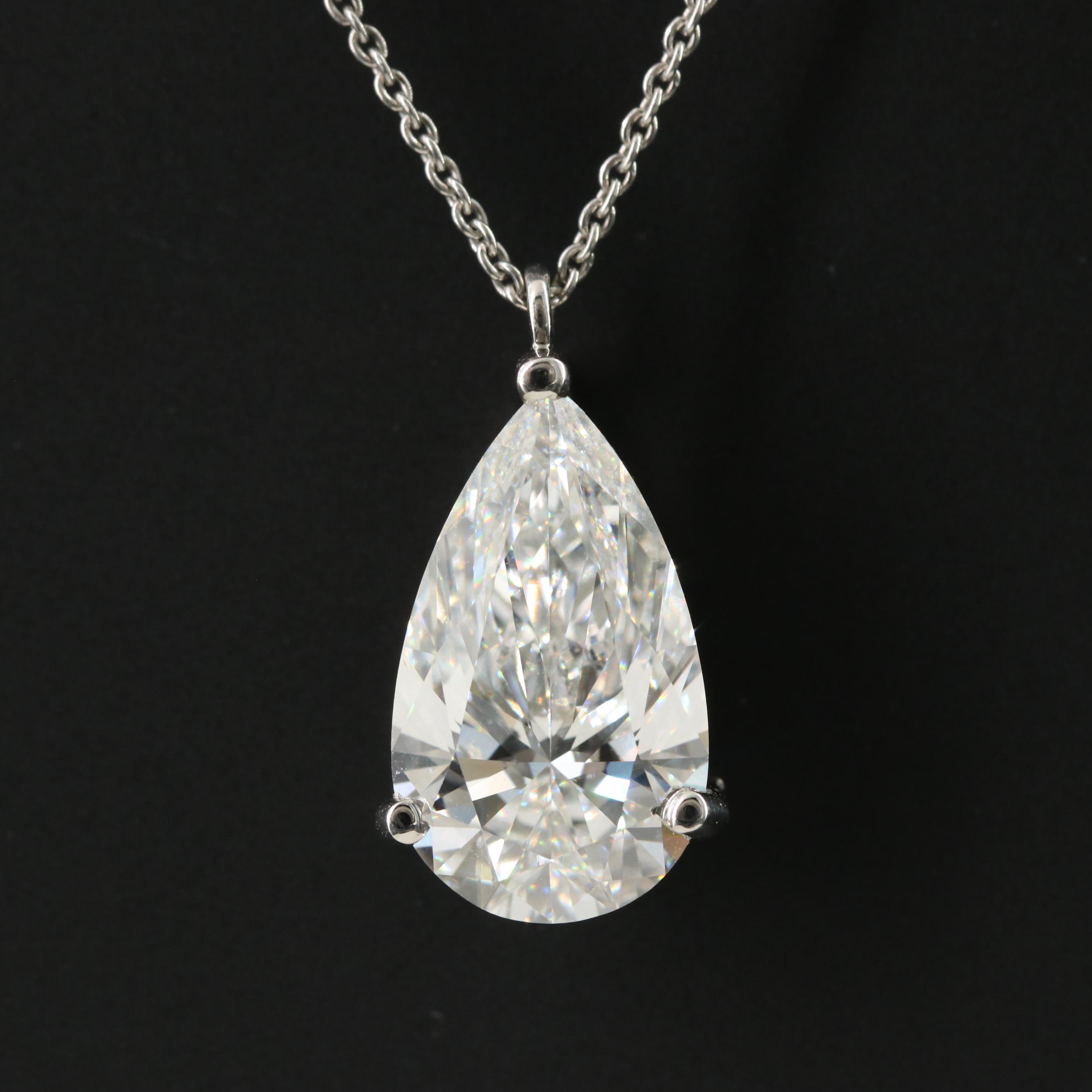 Platinum 4.79 CT Lab Grown Diamond Solitaire Pendant Necklace with IGI Report