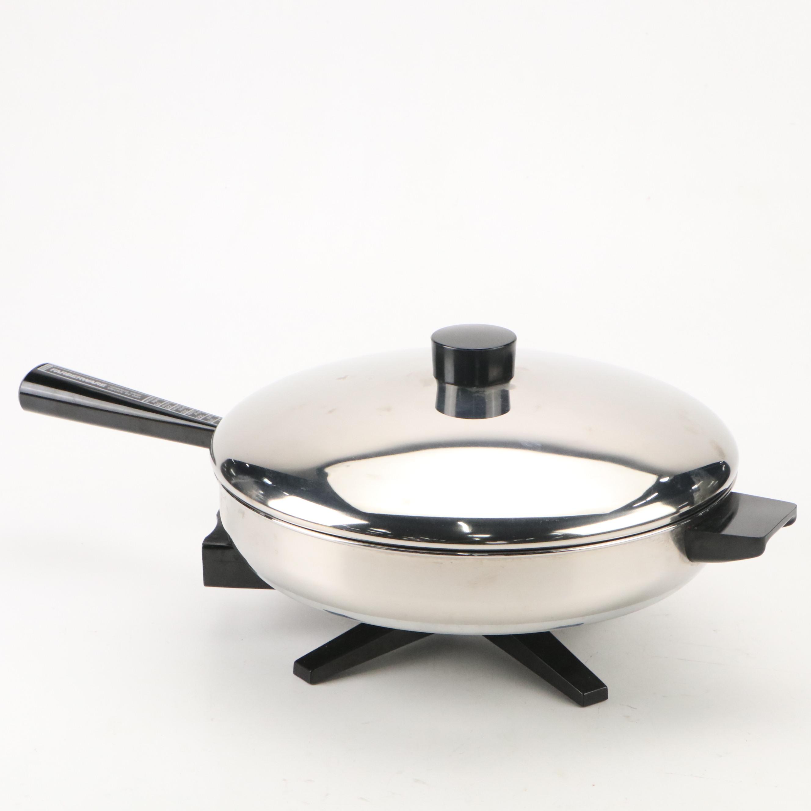Farberware Aluminum-Clad Stainless Steel Electric Skillet with Pots and Pans