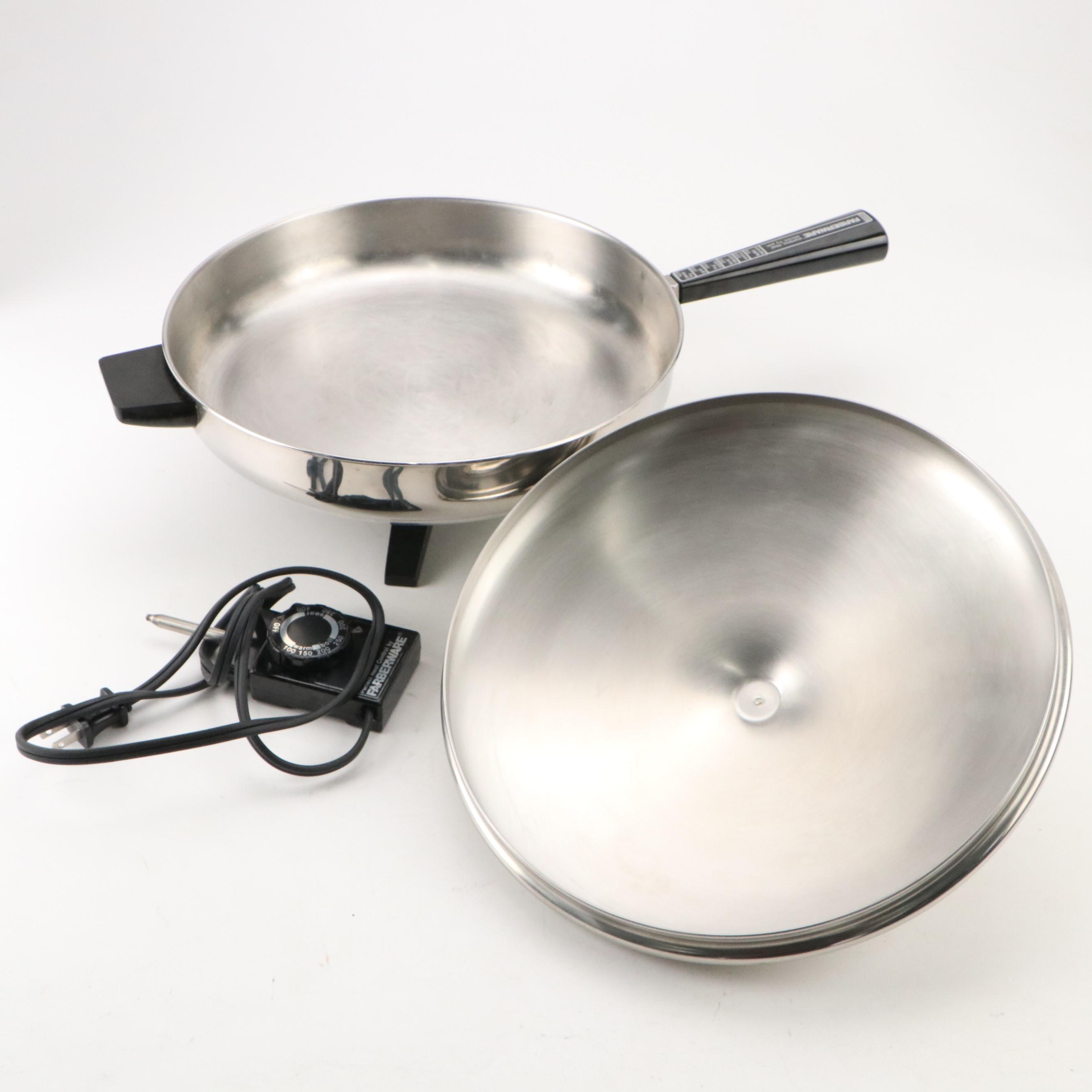 Farberware Aluminum-Clad Stainless Steel Electric Skillet with Pots and Pans