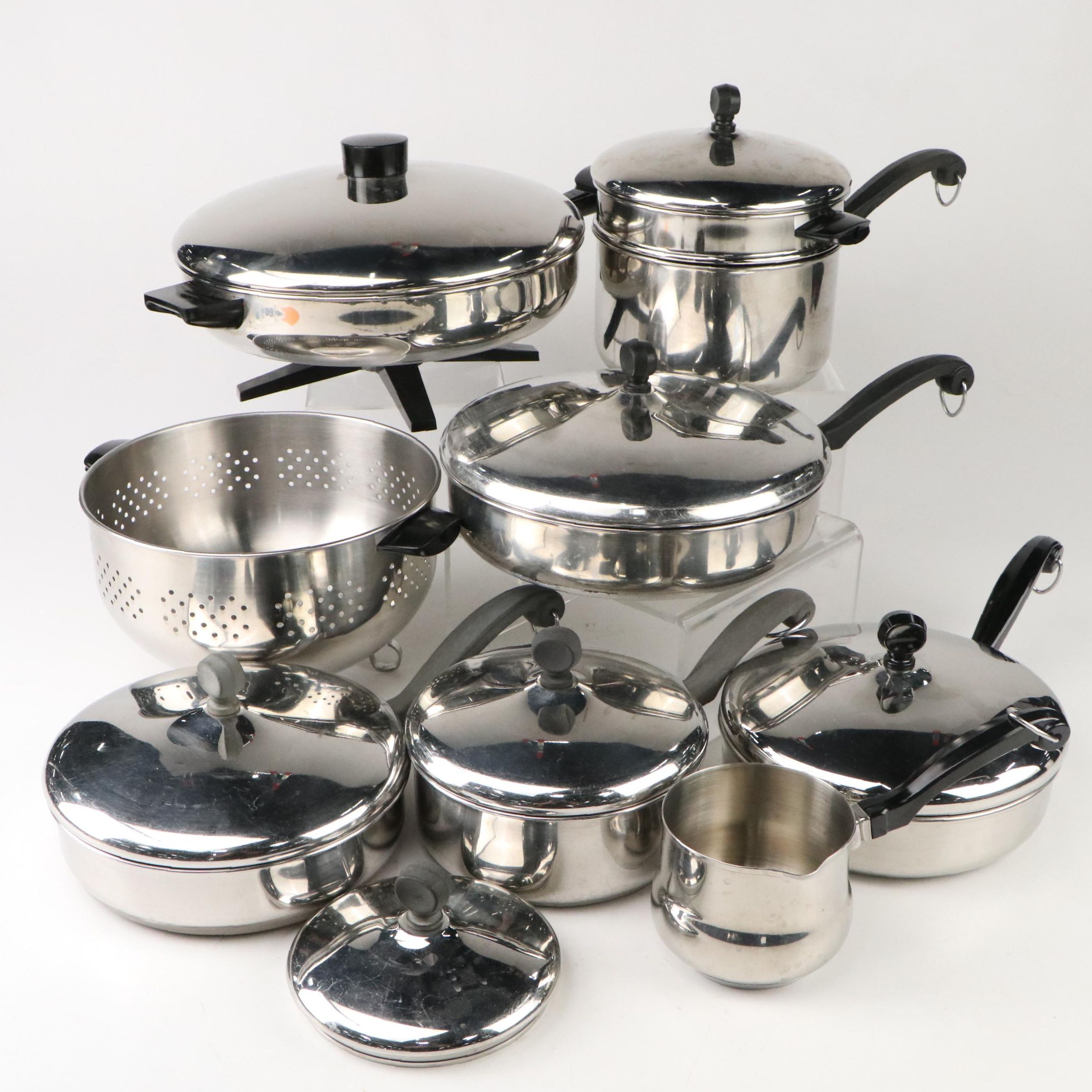Farberware Aluminum-Clad Stainless Steel Electric Skillet with Pots and Pans