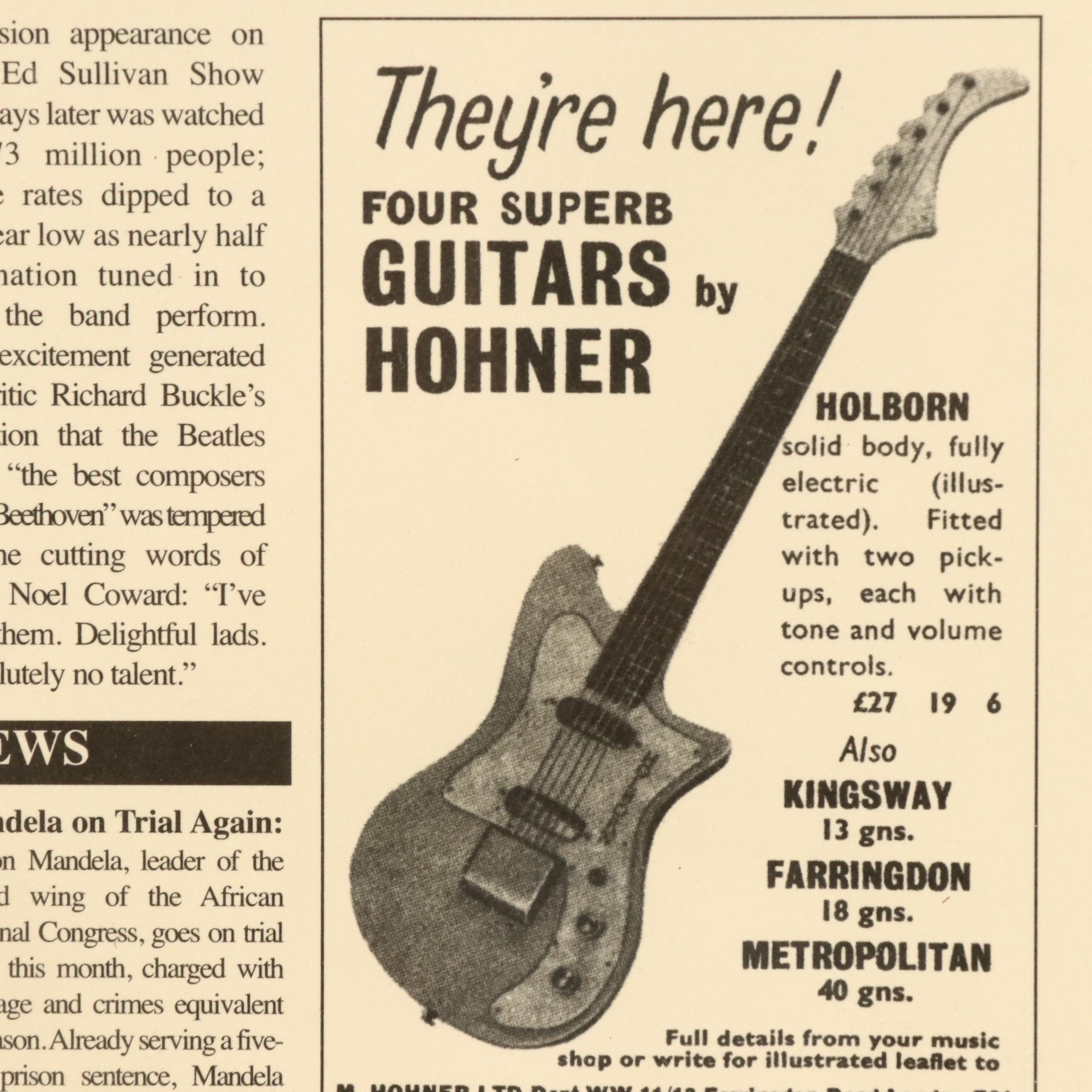 Reproduction London Herald "Beatlemania!" Article