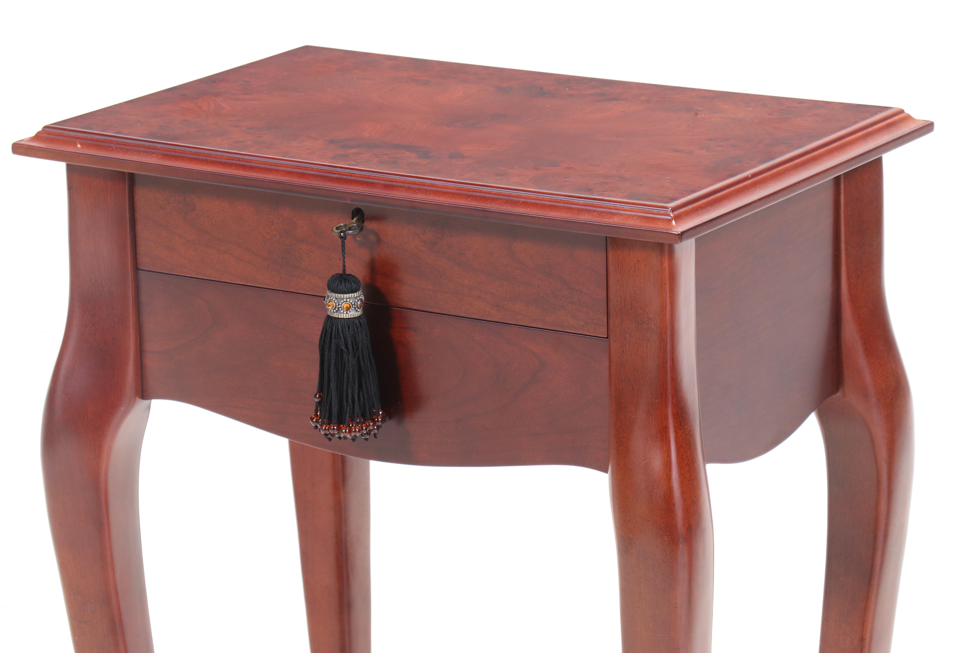 The Bombay Company French Style Burl Wood Dressing Table with Jewelry Drawer