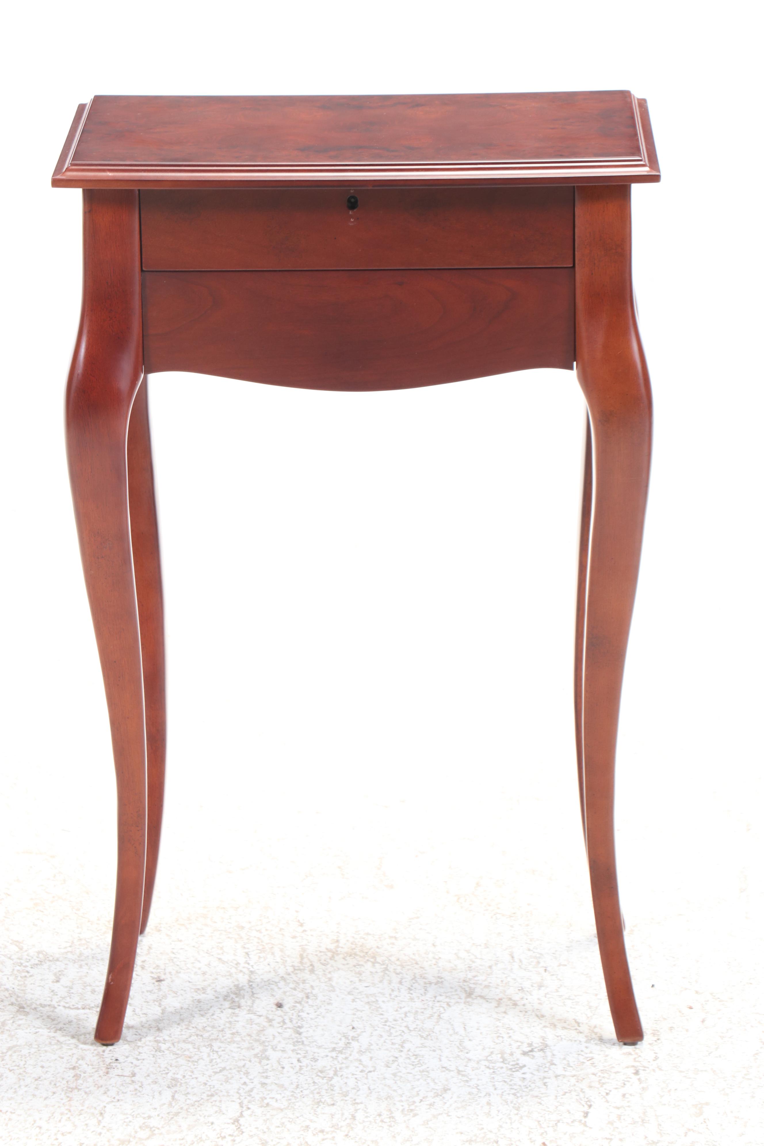 The Bombay Company French Style Burl Wood Dressing Table with Jewelry Drawer